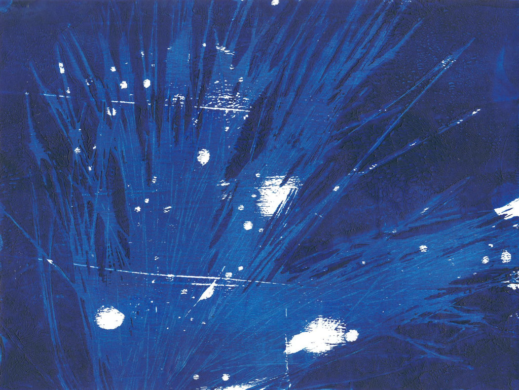 Indigo Burst II de Regina Moore sur GIANT ART - abstrait bleu
