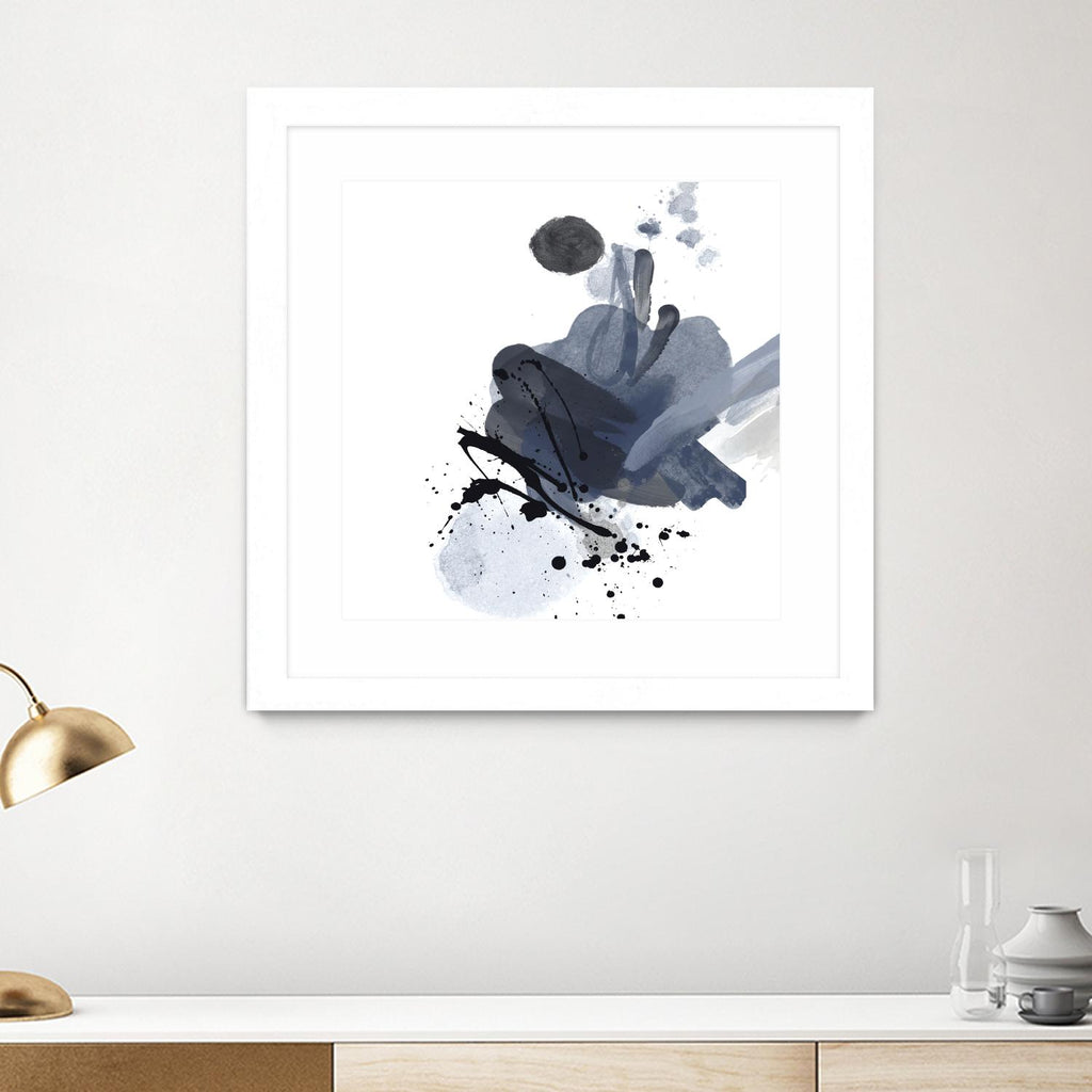 Blue & Black Splash I by Irena Orlov on GIANT ART - blue abstract