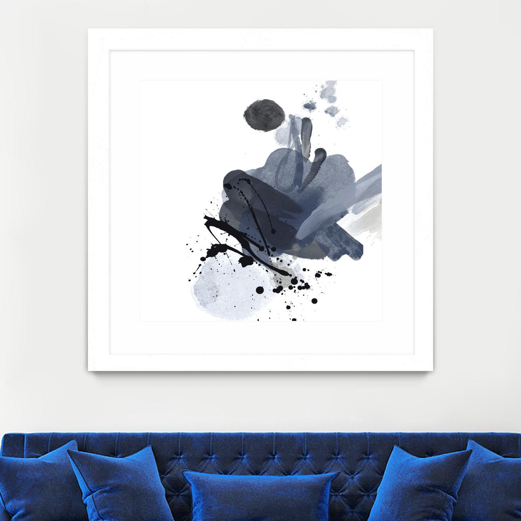 Blue & Black Splash I by Irena Orlov on GIANT ART - blue abstract