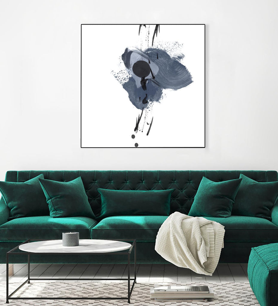 Blue & Black Splash II by Irena Orlov on GIANT ART - blue abstract