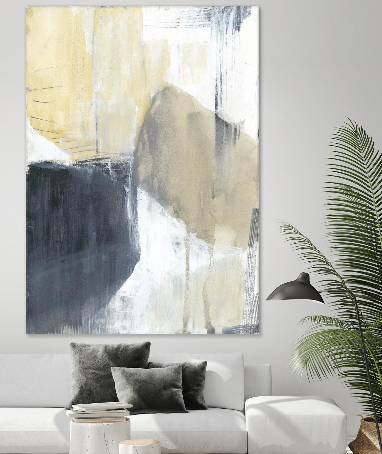 Neutral Divide I by Jennifer Goldberger on GIANT ART - brown abstract