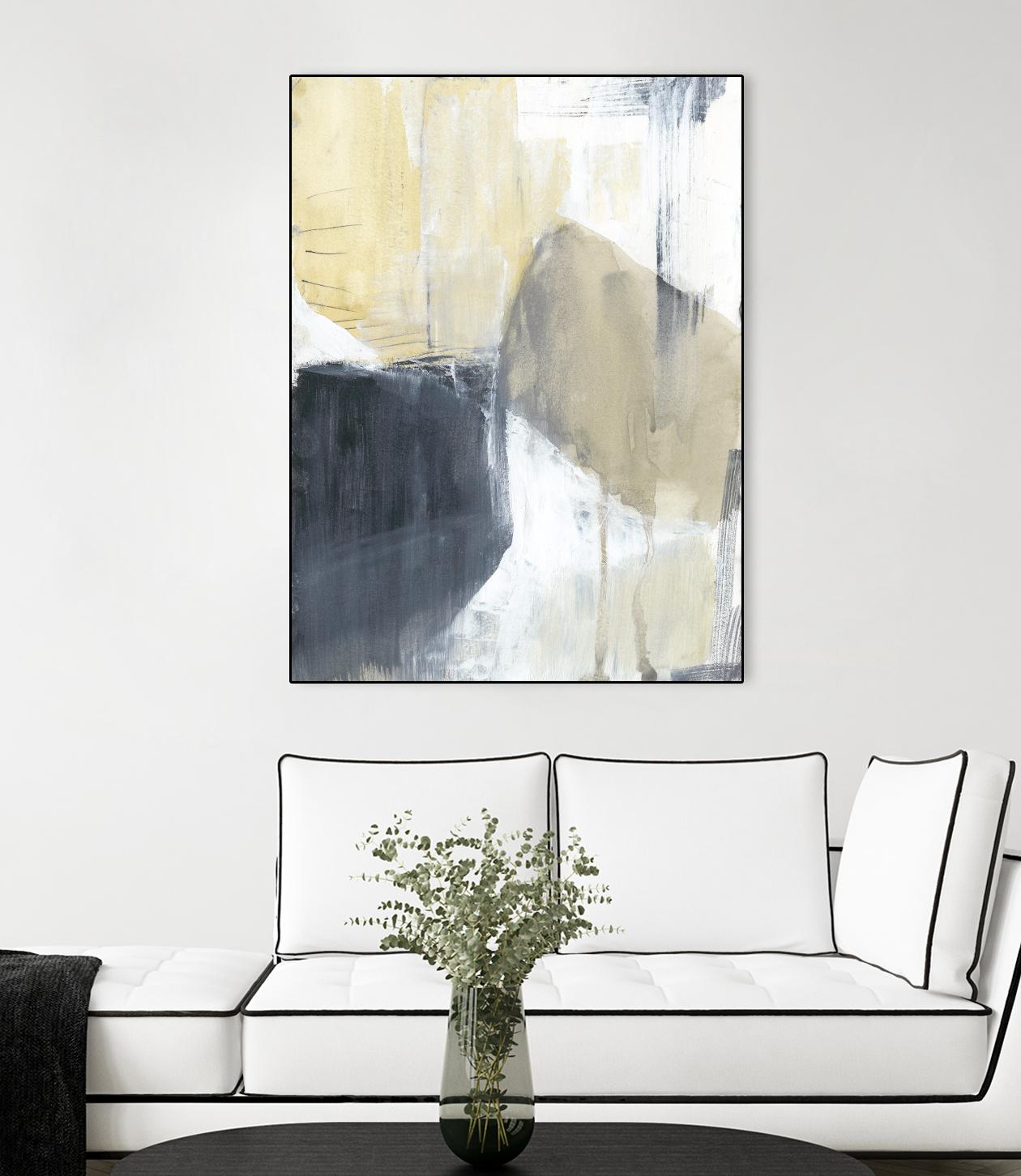 Neutral Divide I by Jennifer Goldberger on GIANT ART - brown abstract