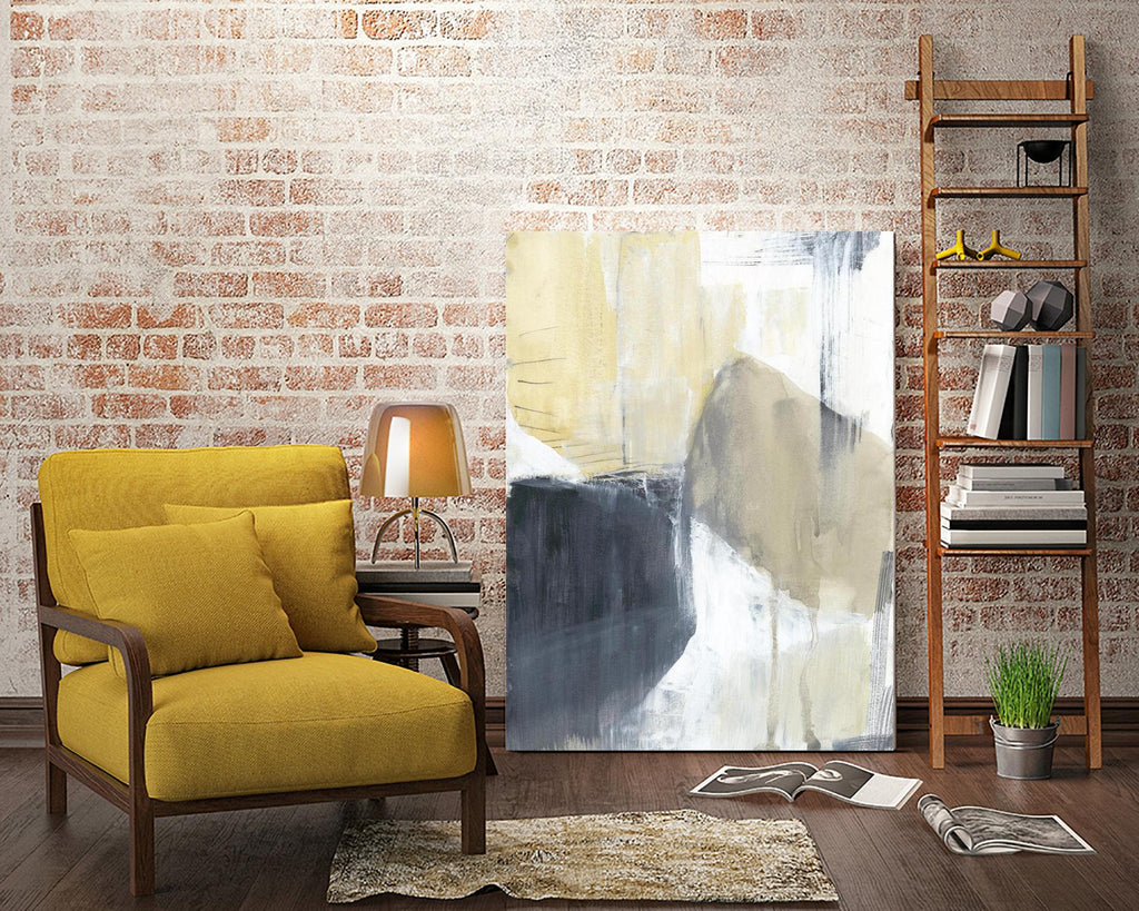 Neutral Divide I by Jennifer Goldberger on GIANT ART - brown abstract