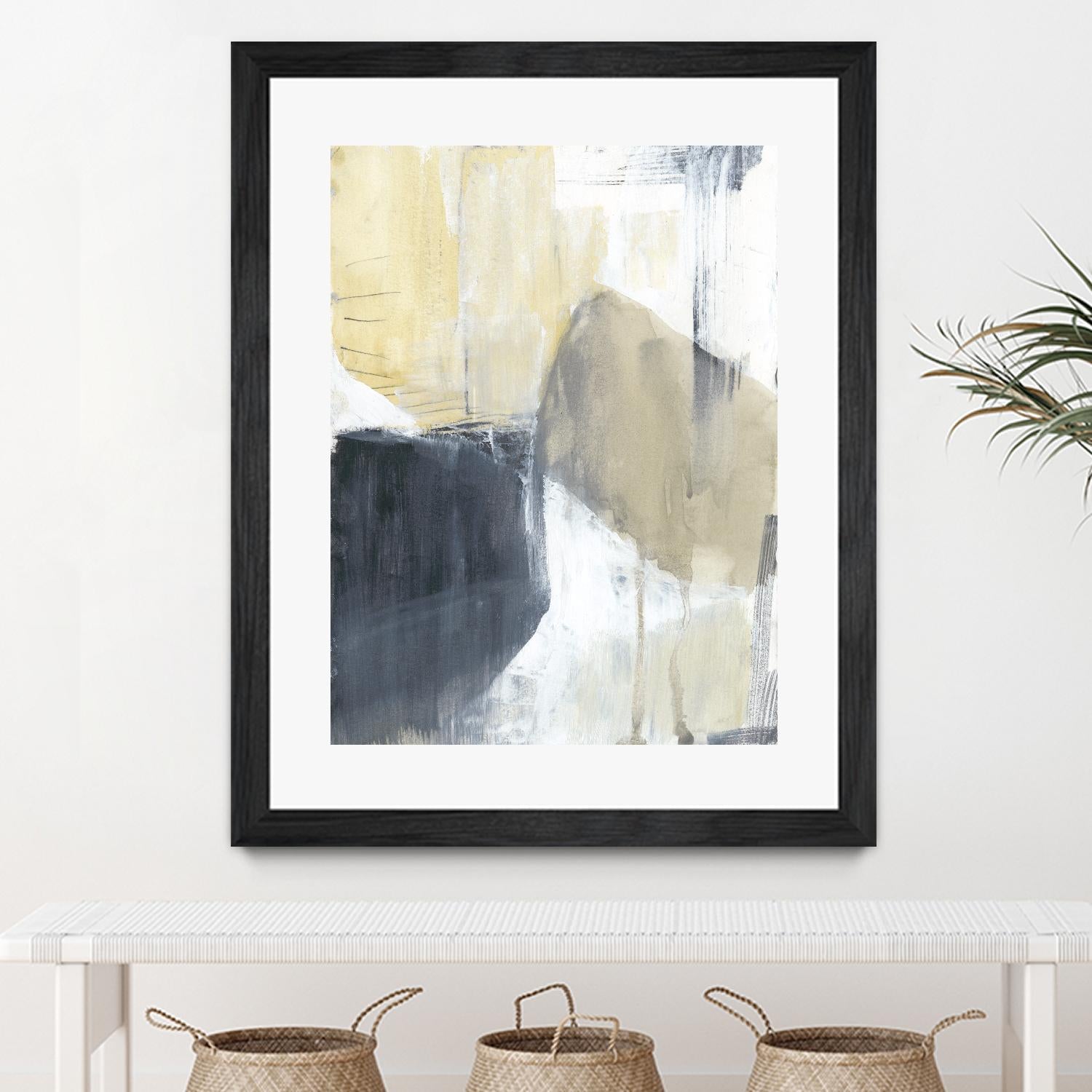 Neutral Divide I by Jennifer Goldberger on GIANT ART - brown abstract