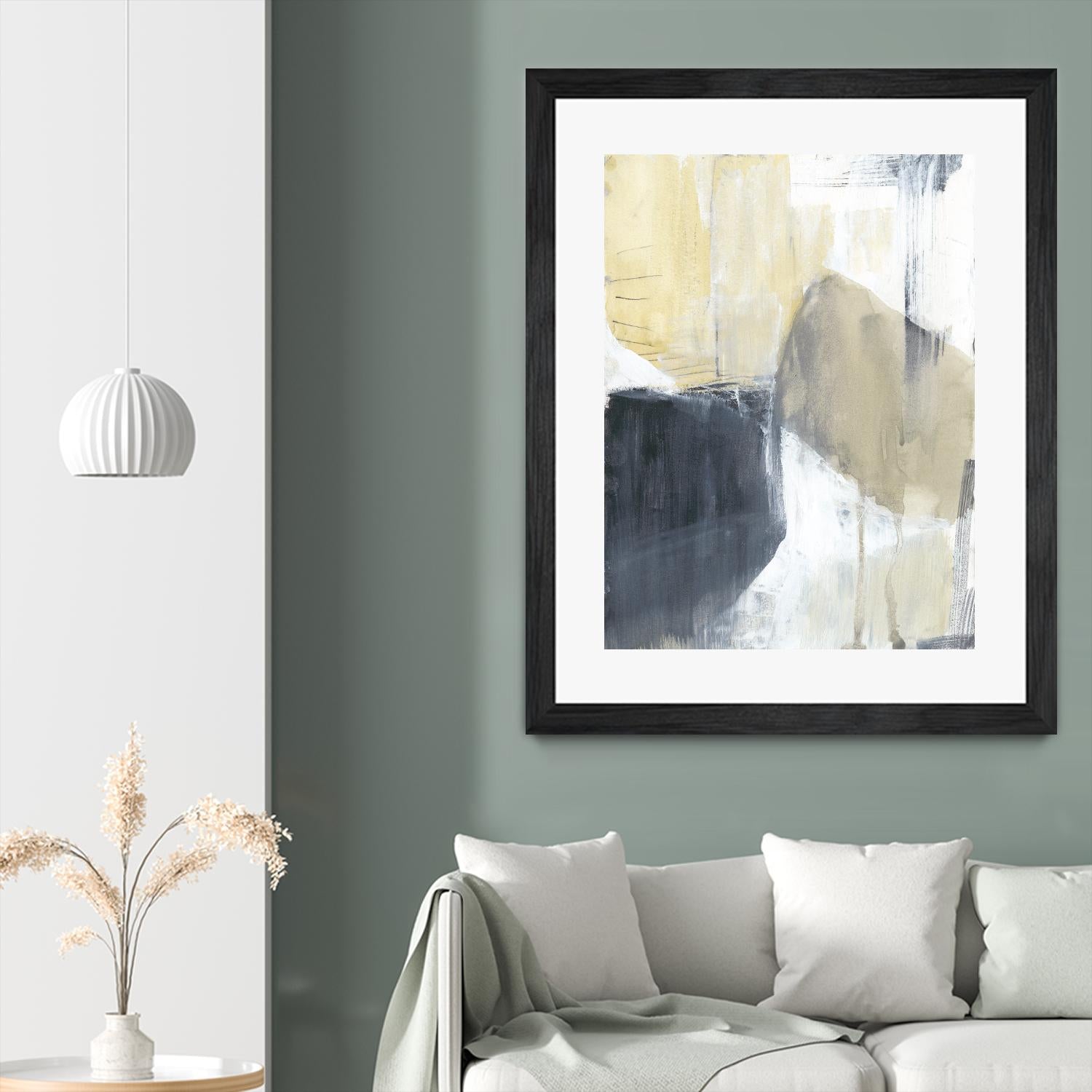 Neutral Divide I by Jennifer Goldberger on GIANT ART - brown abstract