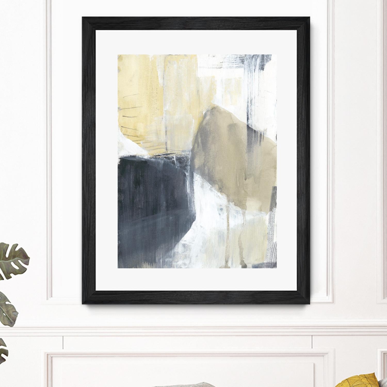 Neutral Divide I by Jennifer Goldberger on GIANT ART - brown abstract
