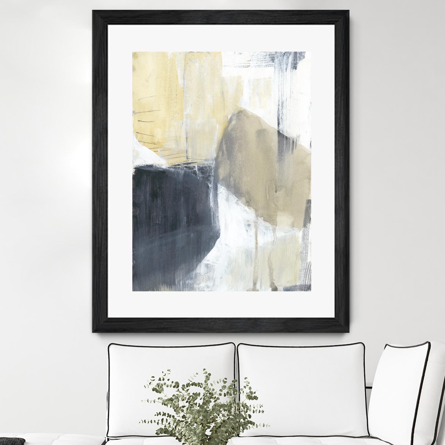 Neutral Divide I by Jennifer Goldberger on GIANT ART - brown abstract
