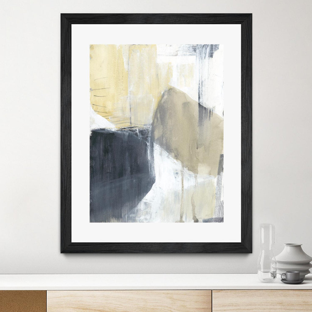Neutral Divide I by Jennifer Goldberger on GIANT ART - brown abstract