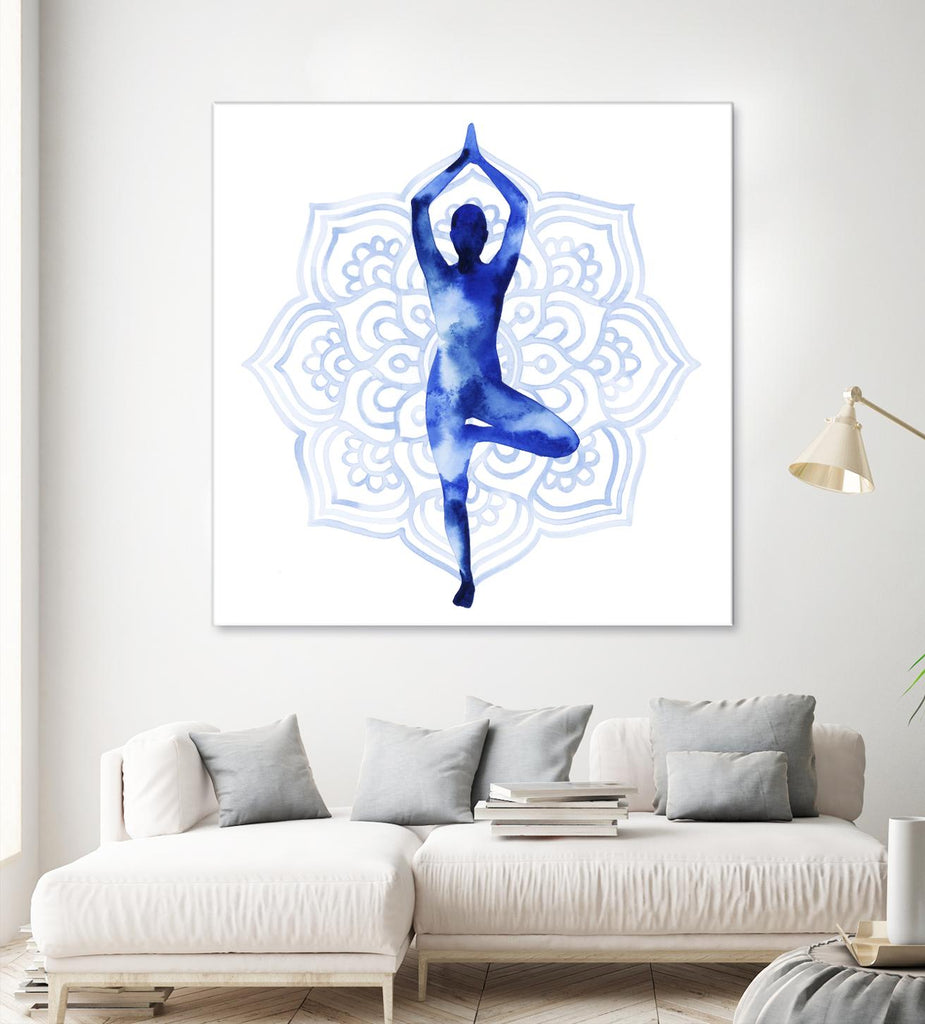 Yoga Flow III by Grace Popp on GIANT ART - blue leisure