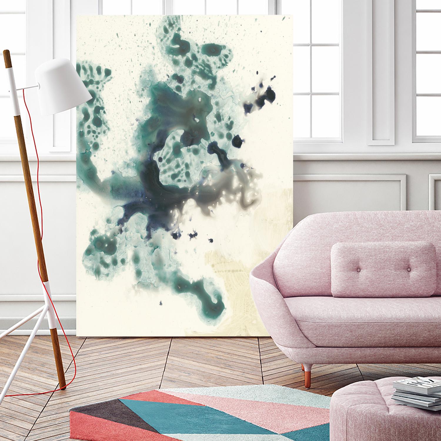 Teal Tributary I by Jennifer Goldberger on GIANT ART - green abstract