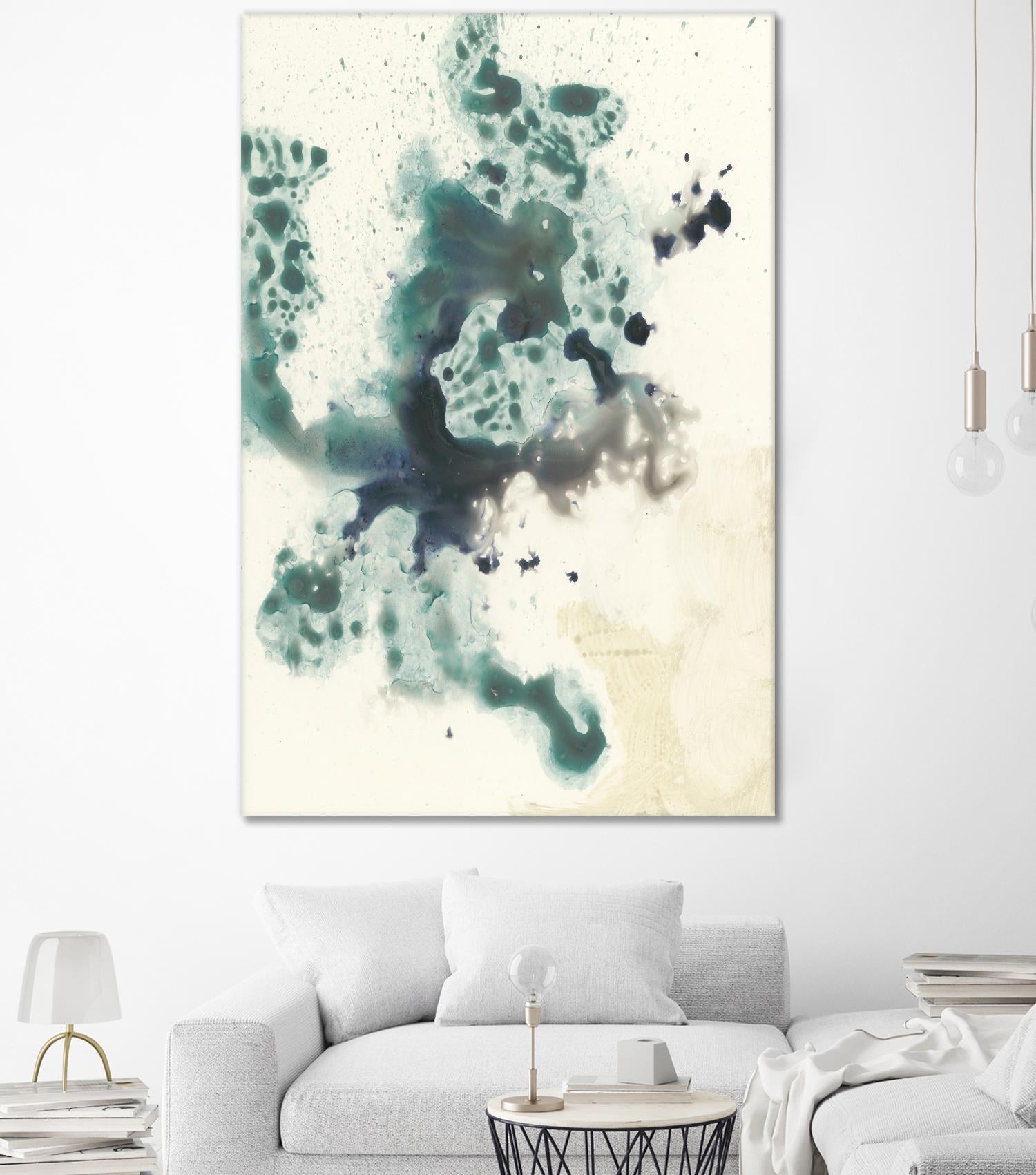 Teal Tributary I by Jennifer Goldberger on GIANT ART - green abstract