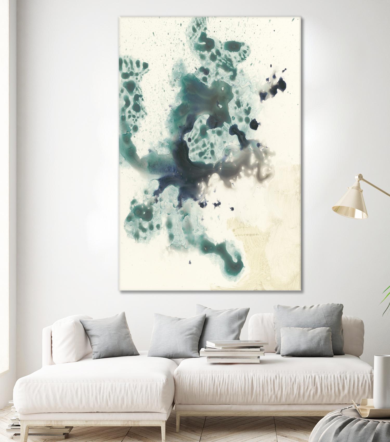 Teal Tributary I by Jennifer Goldberger on GIANT ART - green abstract