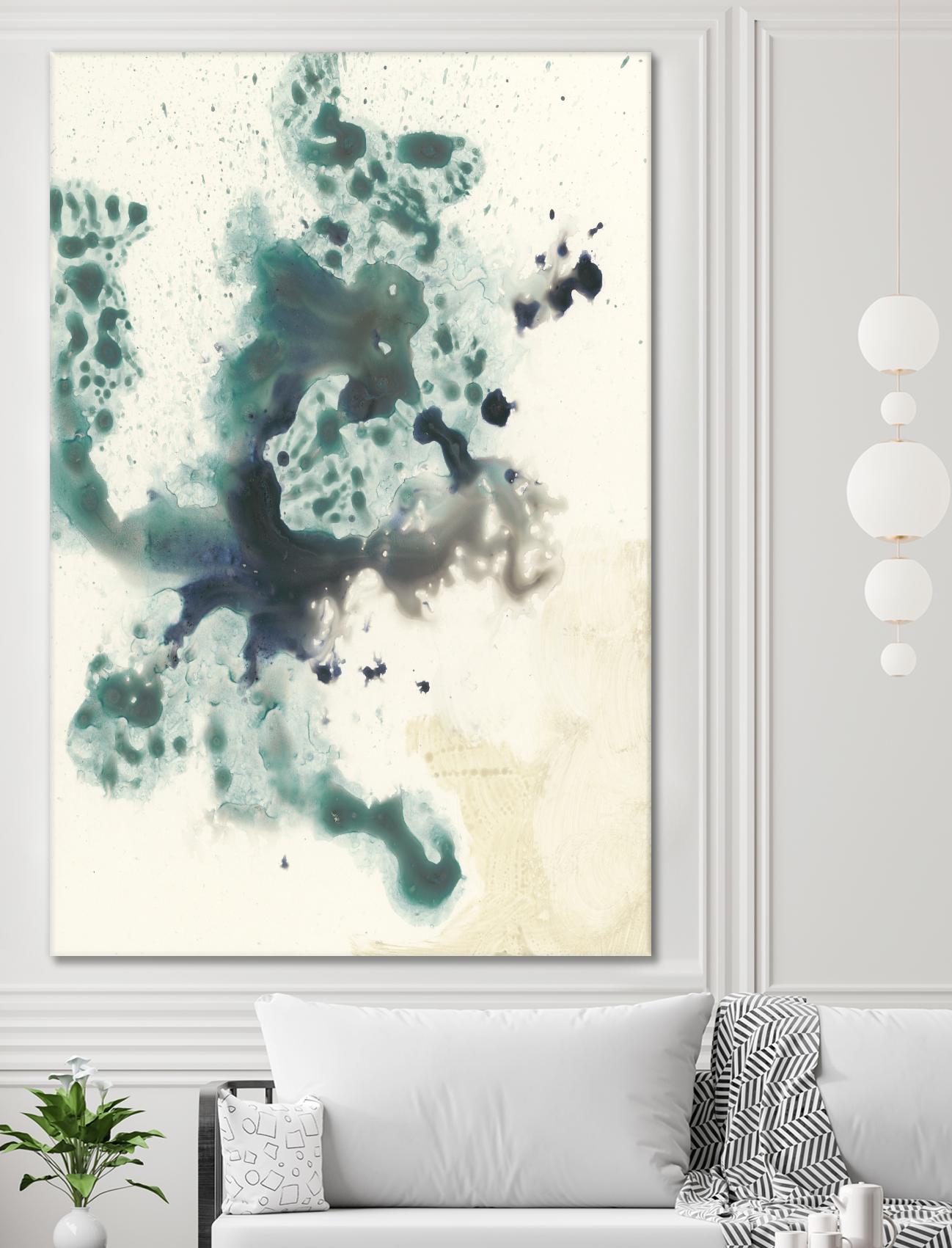 Teal Tributary I by Jennifer Goldberger on GIANT ART - green abstract