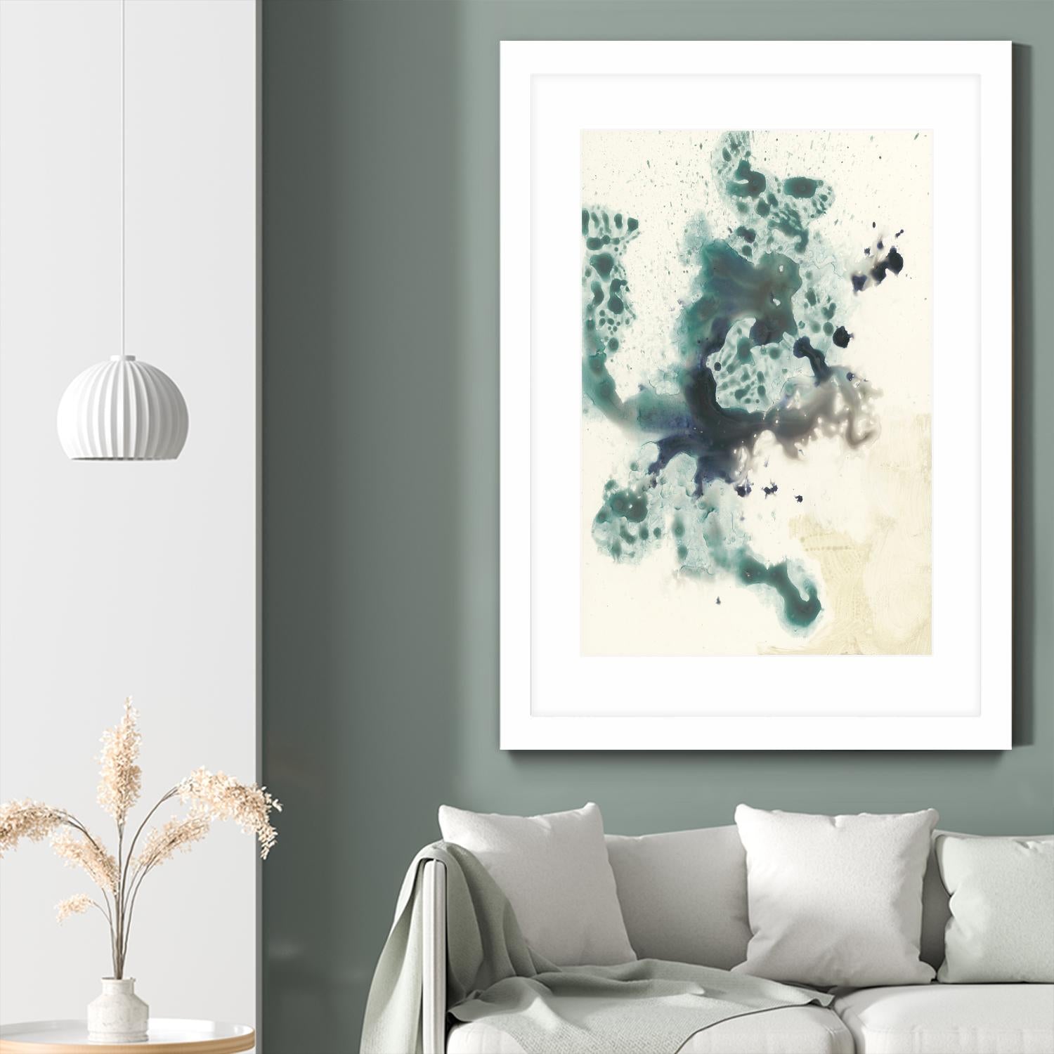 Teal Tributary I by Jennifer Goldberger on GIANT ART - green abstract
