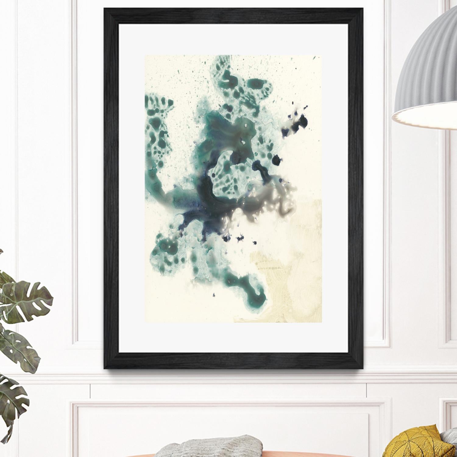 Teal Tributary I by Jennifer Goldberger on GIANT ART - green abstract