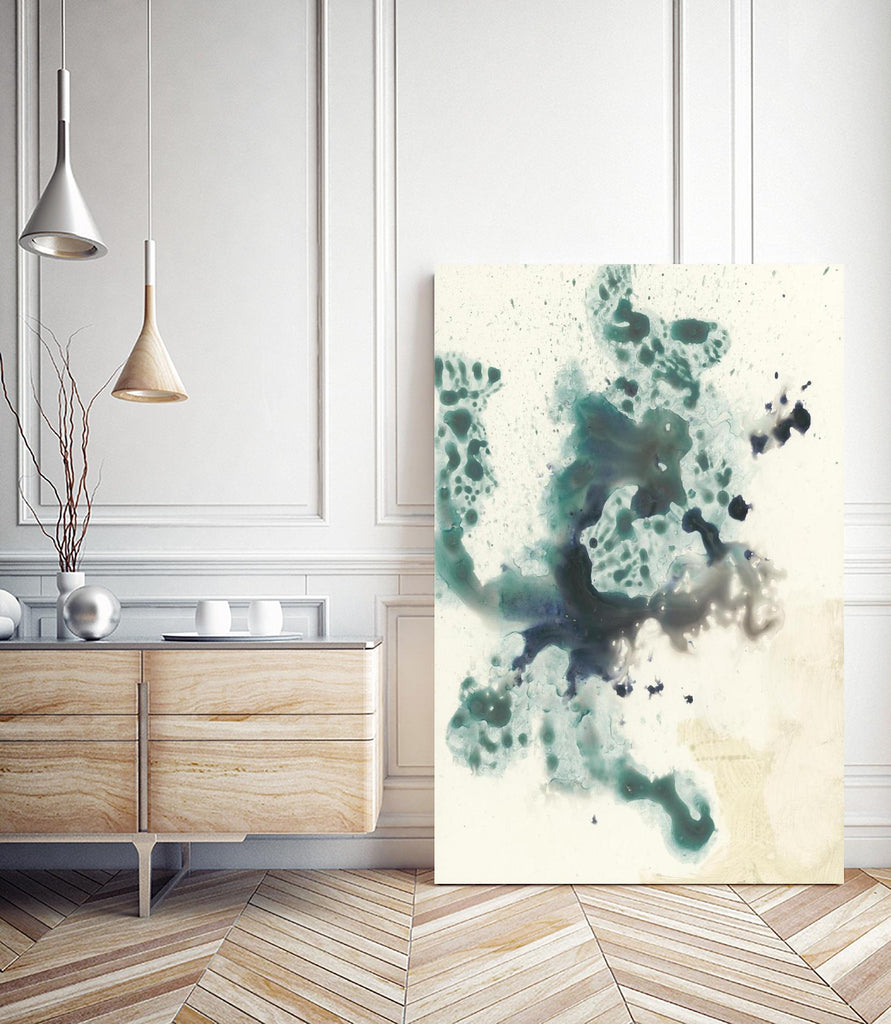 Teal Tributary I by Jennifer Goldberger on GIANT ART - green abstract
