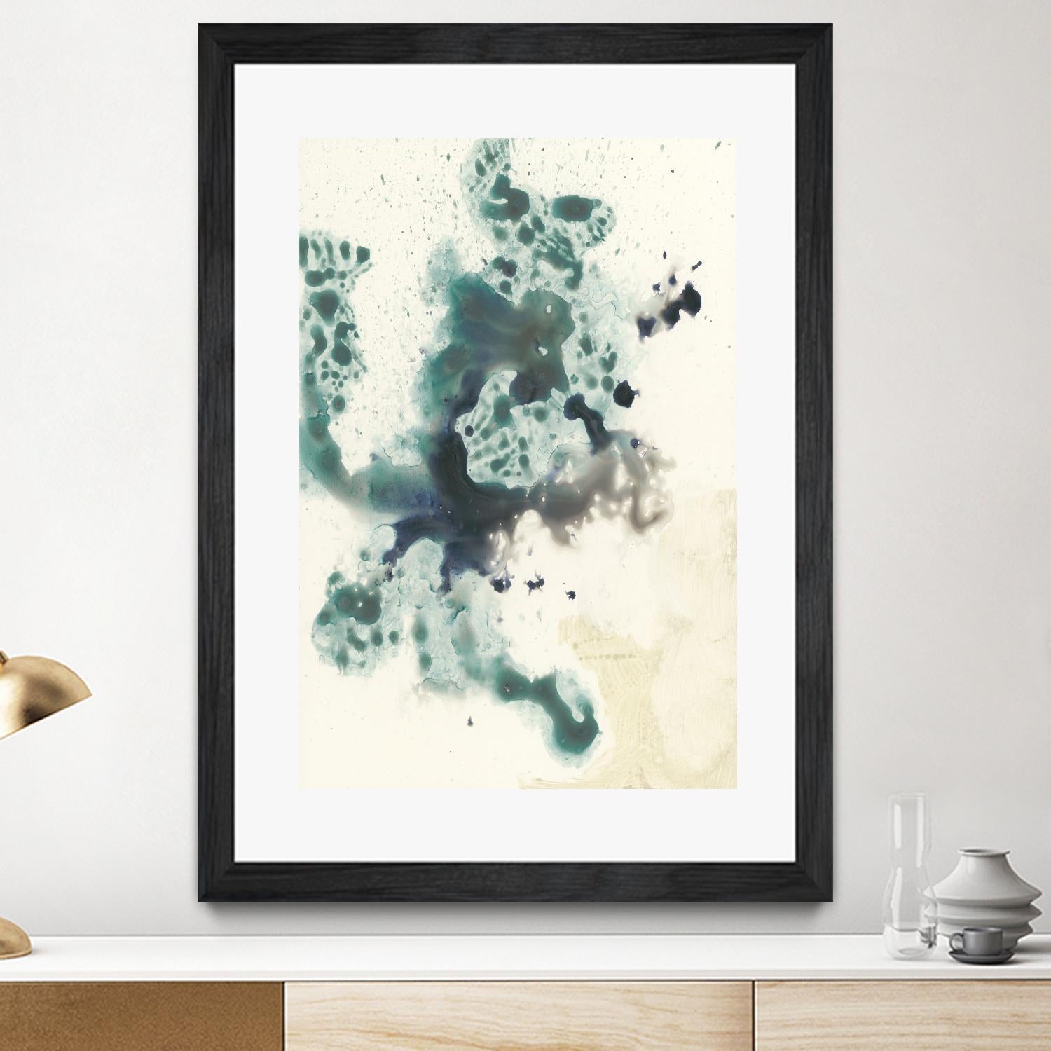 Teal Tributary I by Jennifer Goldberger on GIANT ART - green abstract
