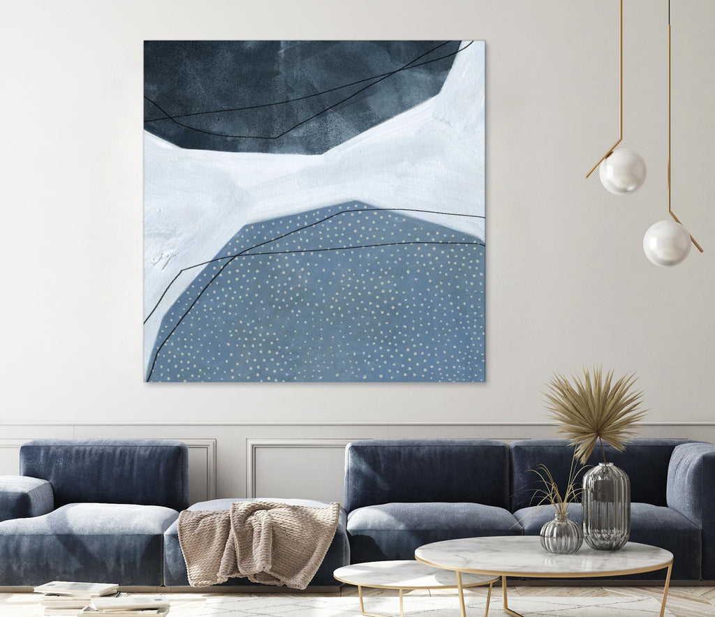 Abstraction adjacente I par Emma Scarvey sur GIANT ART - abstraction bleue