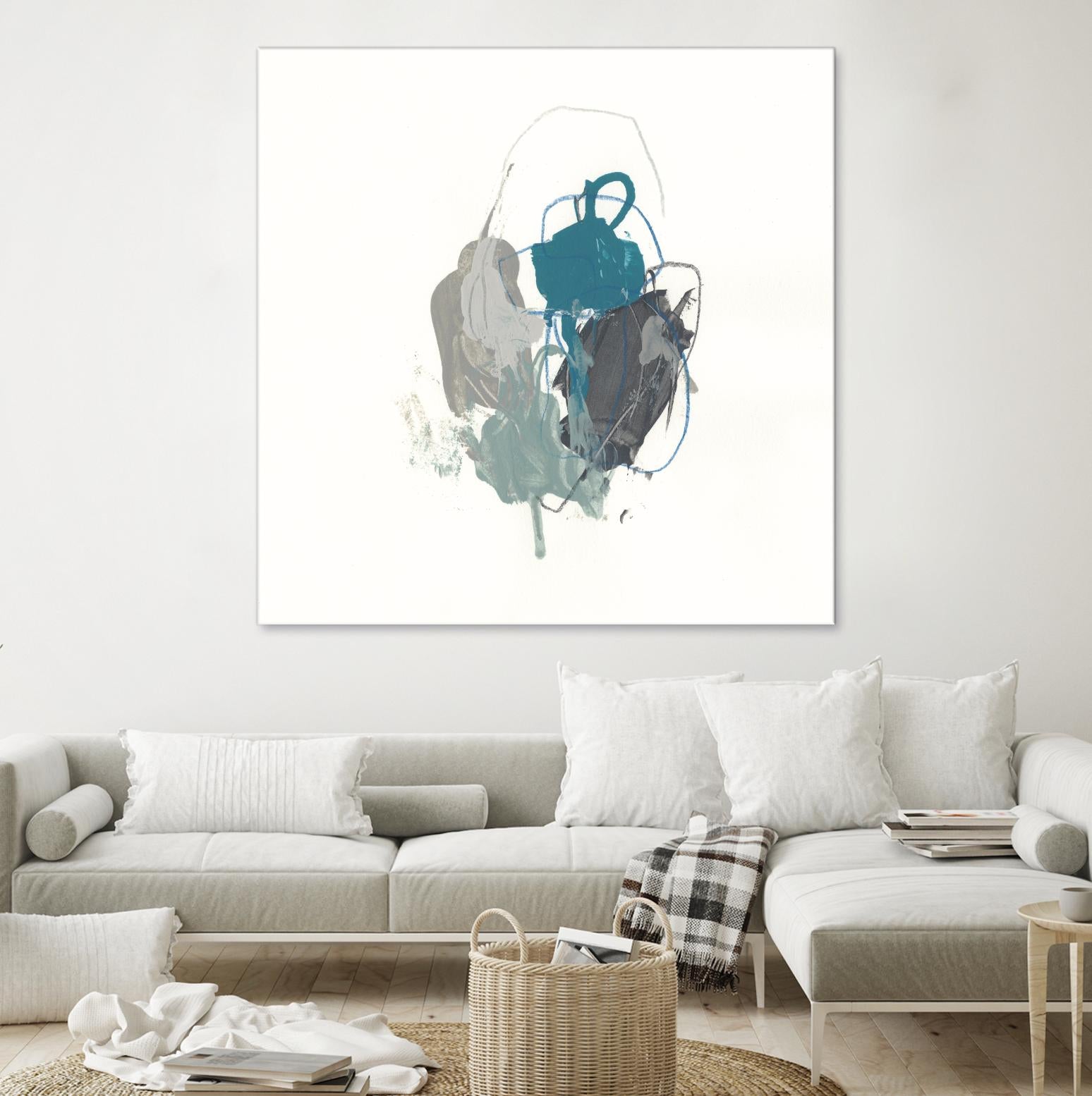Teal Gesture I by June Erica Vess on GIANT ART - green abstract