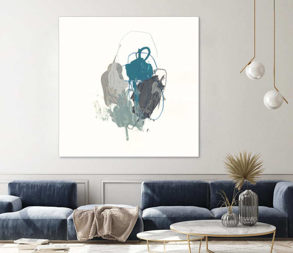 Teal Gesture I by June Erica Vess on GIANT ART - green abstract