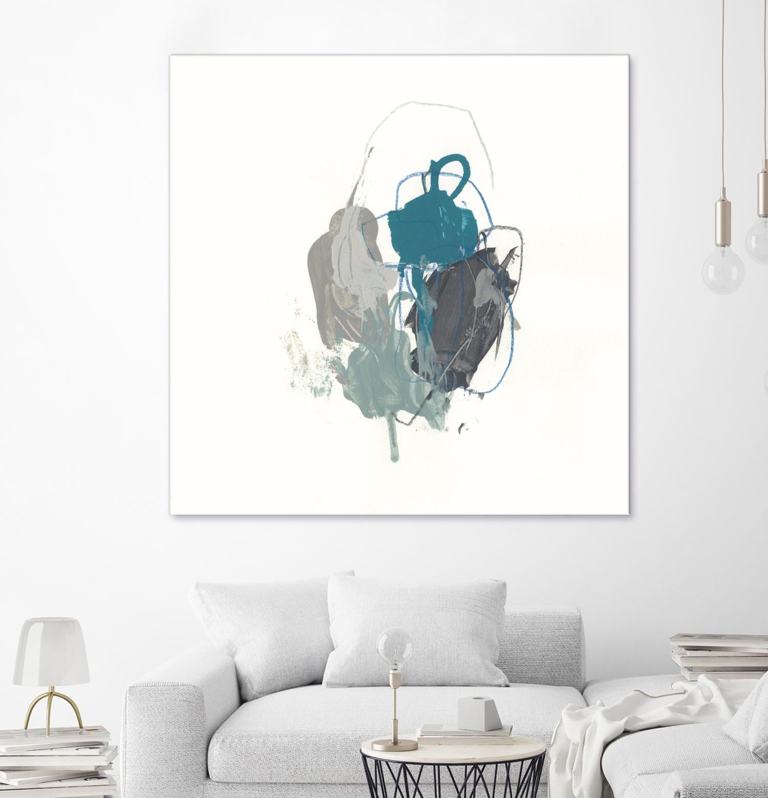 Teal Gesture I by June Erica Vess on GIANT ART - green abstract