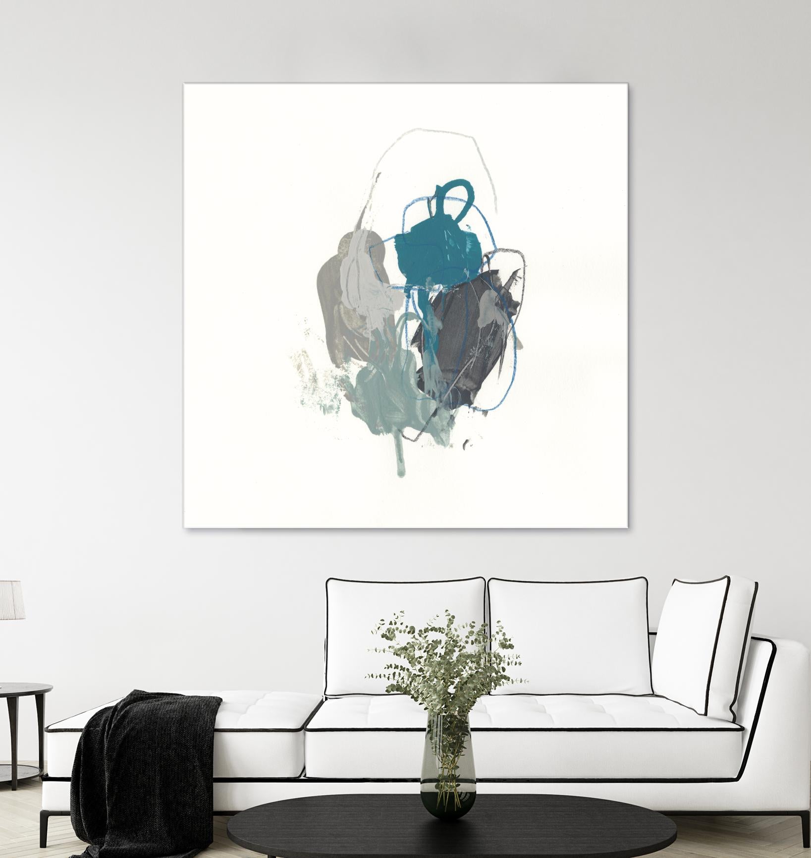Teal Gesture I by June Erica Vess on GIANT ART - green abstract