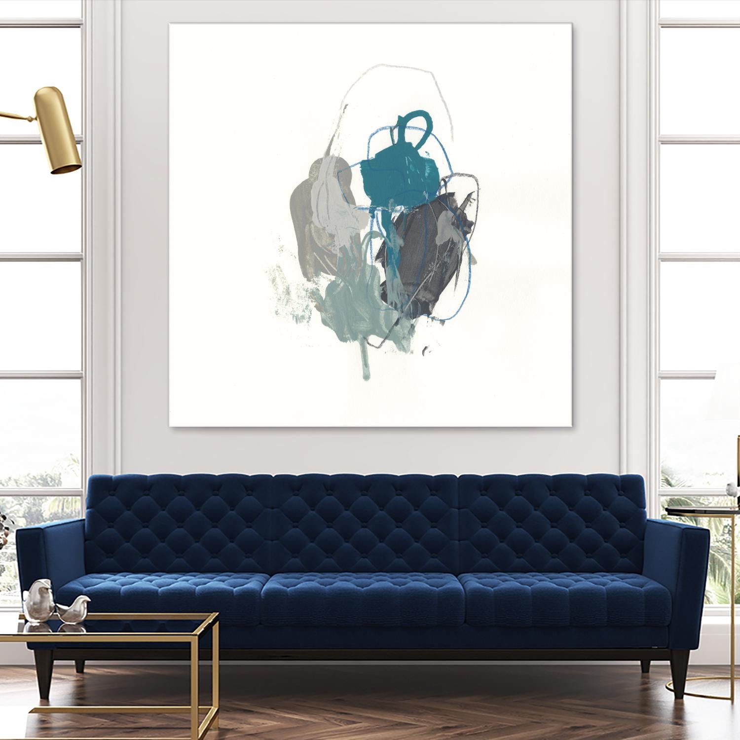 Teal Gesture I by June Erica Vess on GIANT ART - green abstract