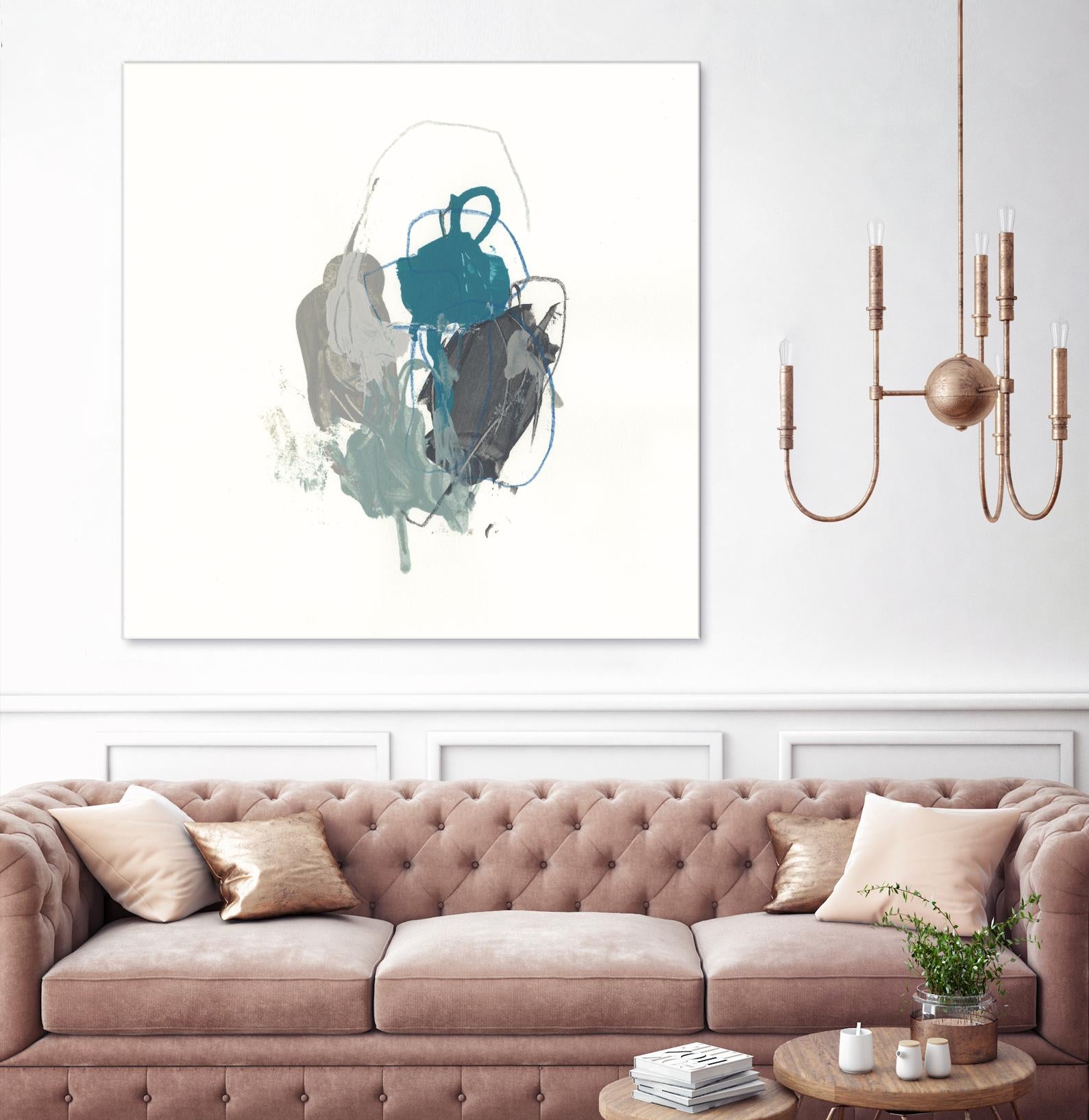 Teal Gesture I by June Erica Vess on GIANT ART - green abstract