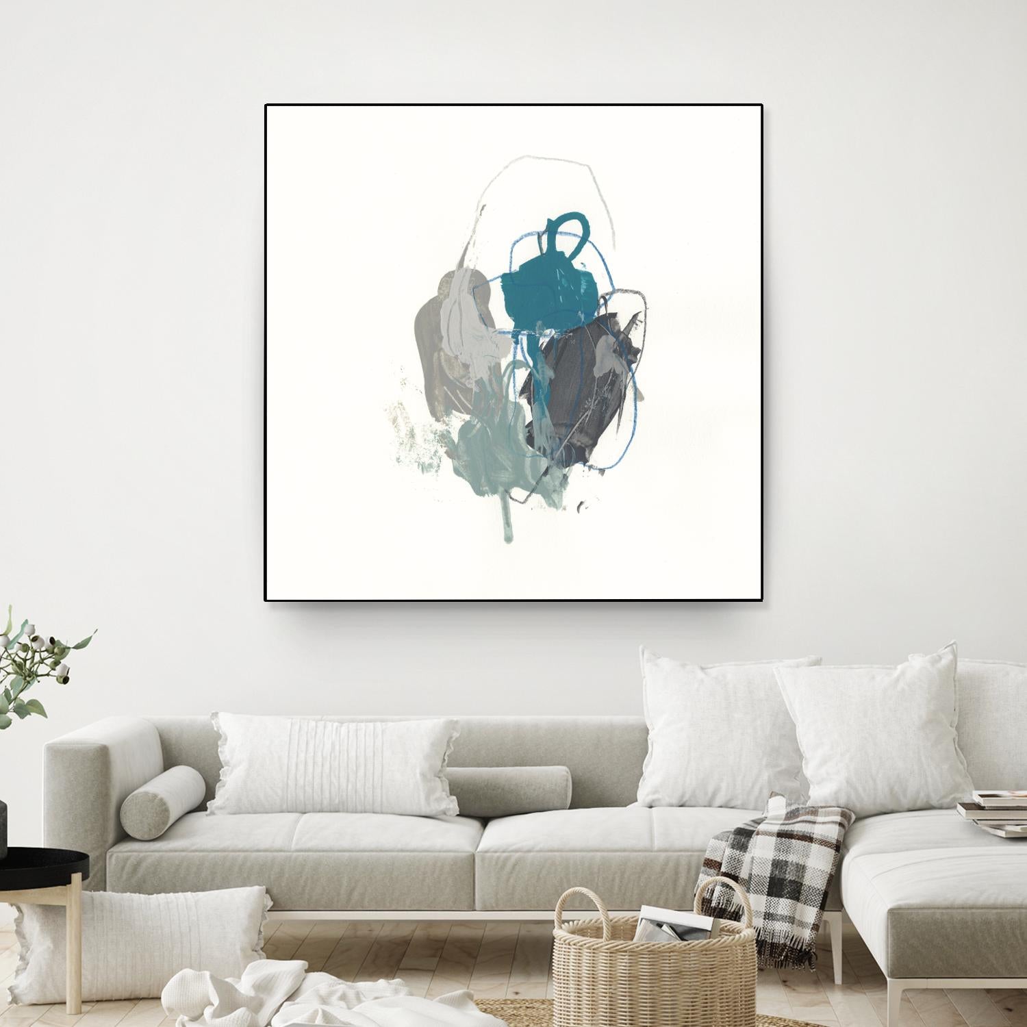 Teal Gesture I by June Erica Vess on GIANT ART - green abstract