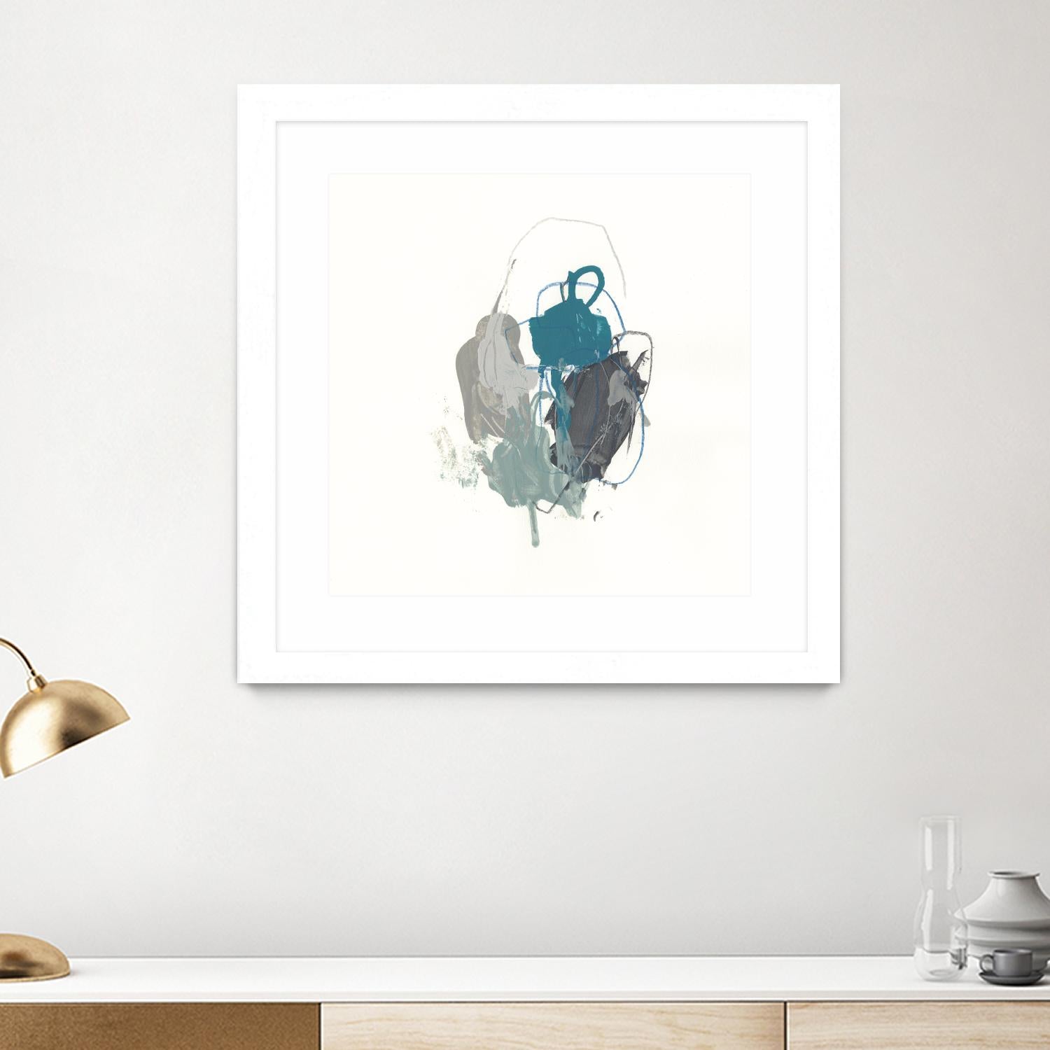 Teal Gesture I by June Erica Vess on GIANT ART - green abstract