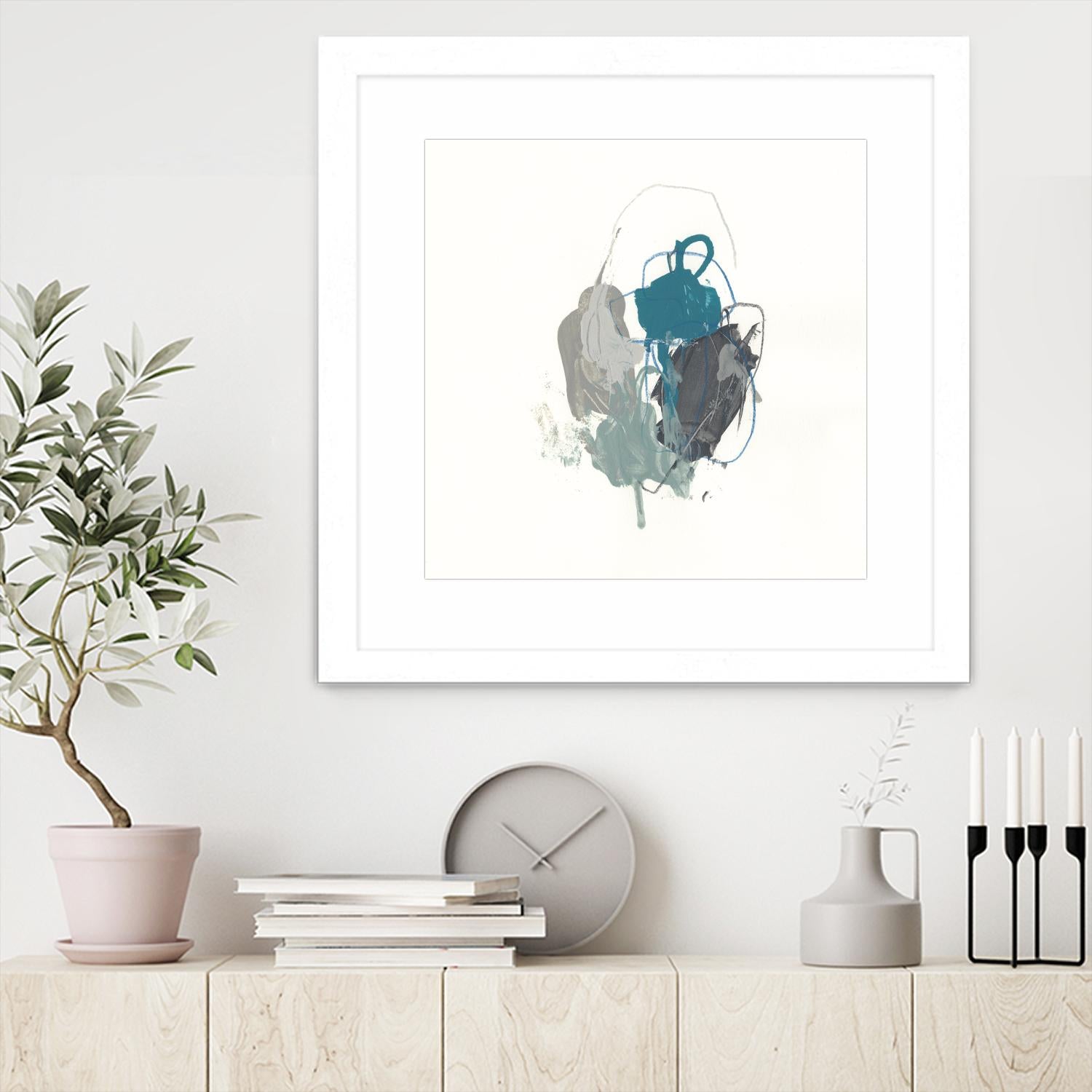 Teal Gesture I by June Erica Vess on GIANT ART - green abstract