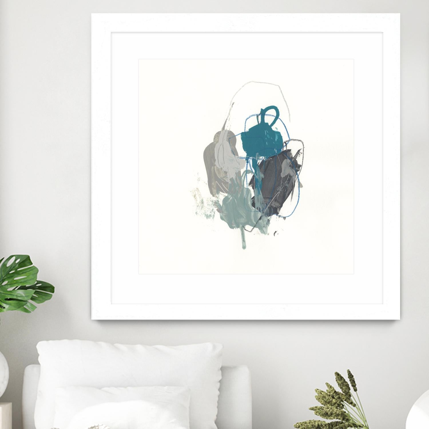 Teal Gesture I by June Erica Vess on GIANT ART - green abstract