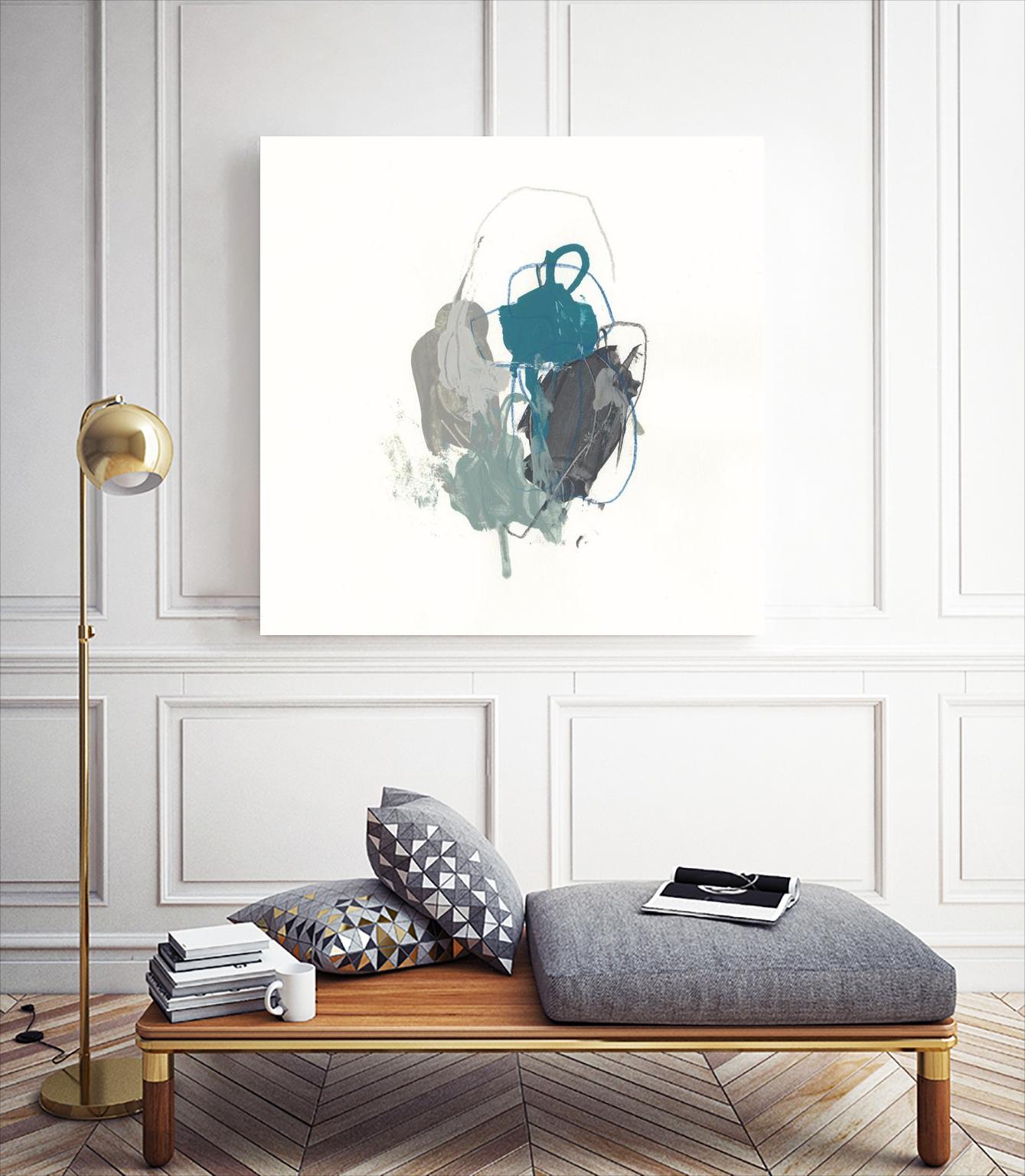 Teal Gesture I by June Erica Vess on GIANT ART - green abstract