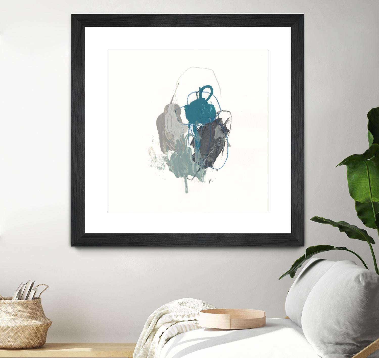 Teal Gesture I by June Erica Vess on GIANT ART - green abstract