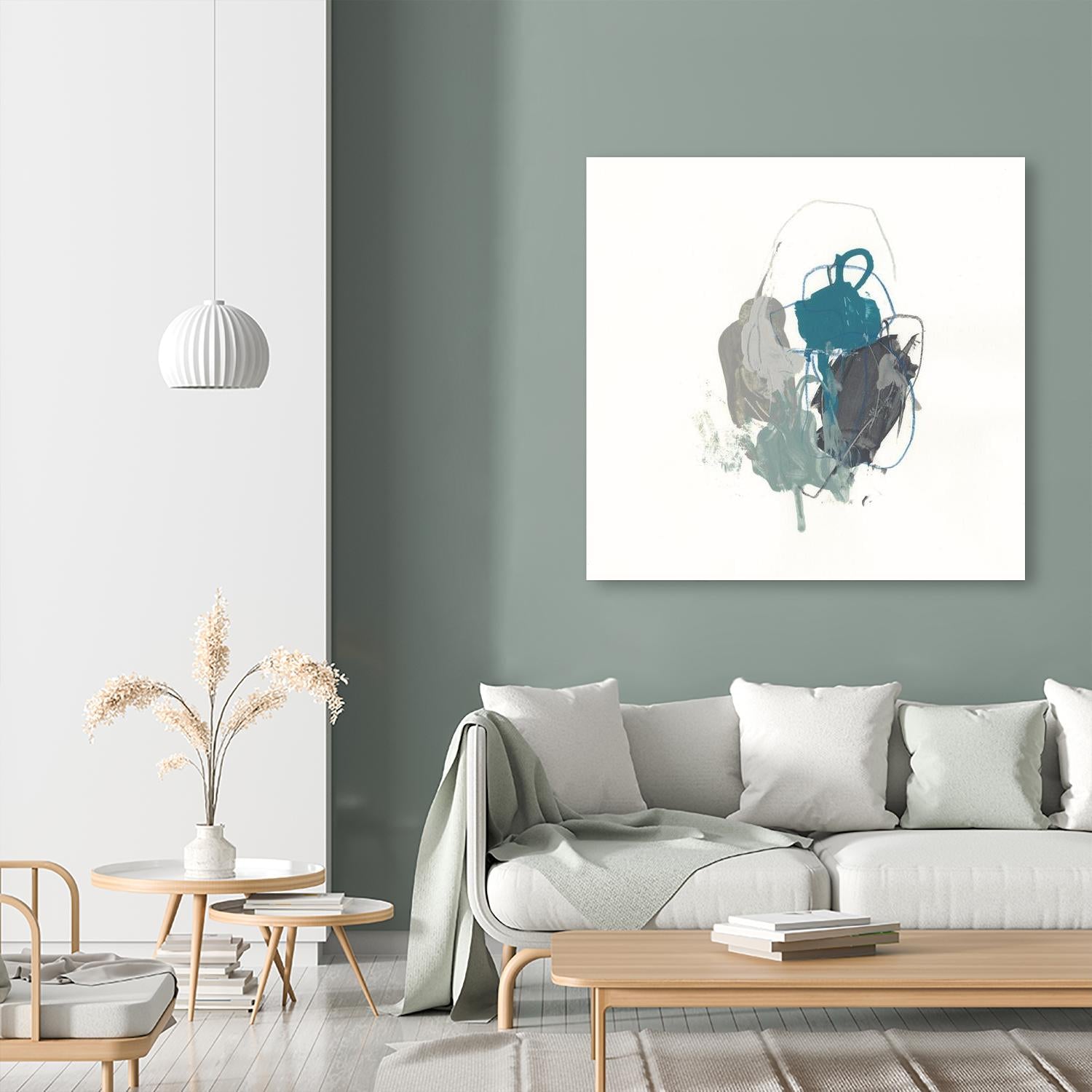 Teal Gesture I by June Erica Vess on GIANT ART - green abstract