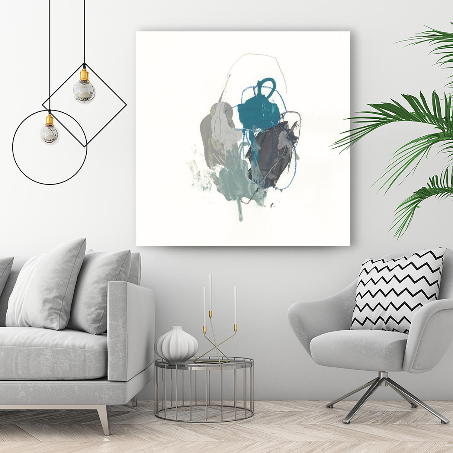 Teal Gesture I by June Erica Vess on GIANT ART - green abstract