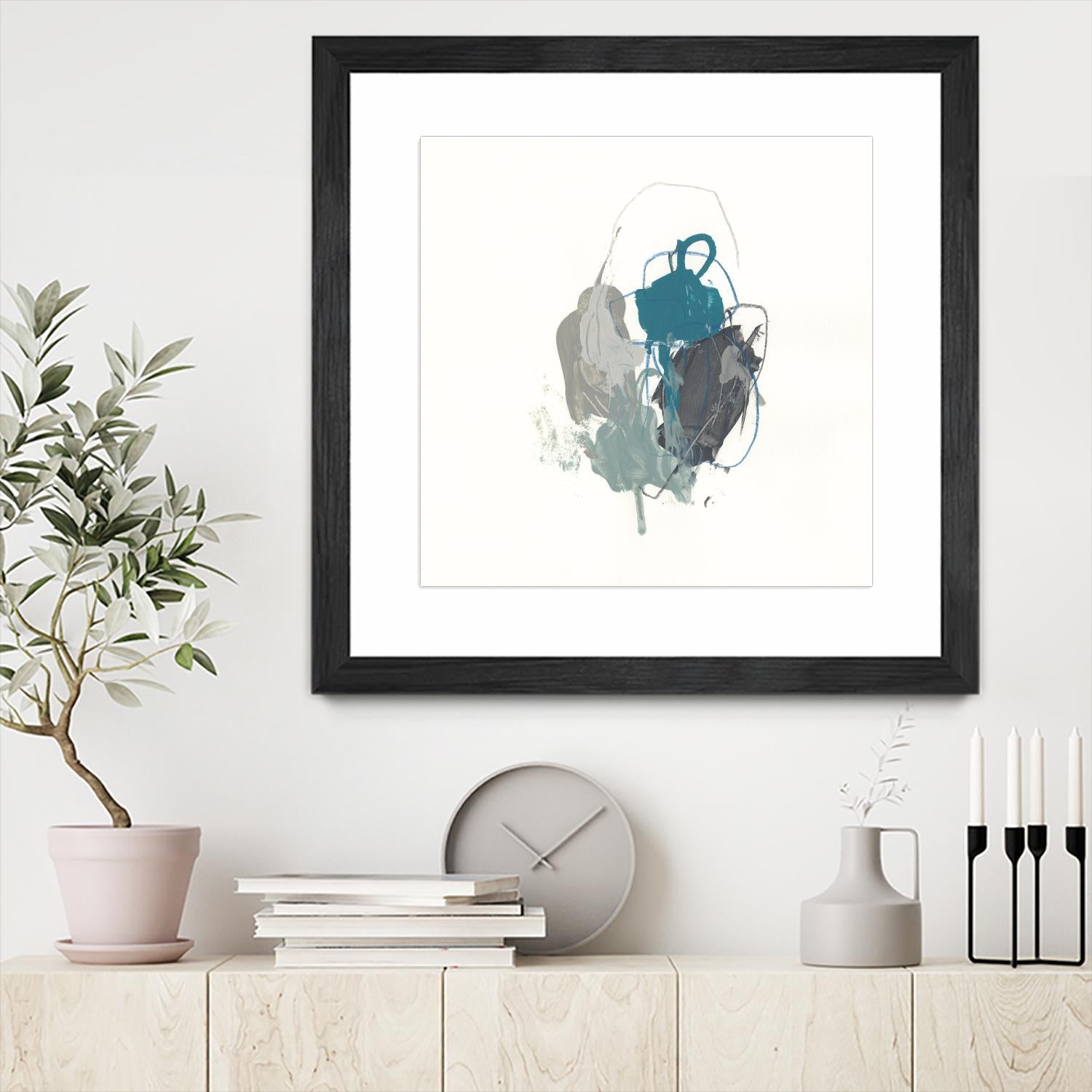 Teal Gesture I by June Erica Vess on GIANT ART - green abstract