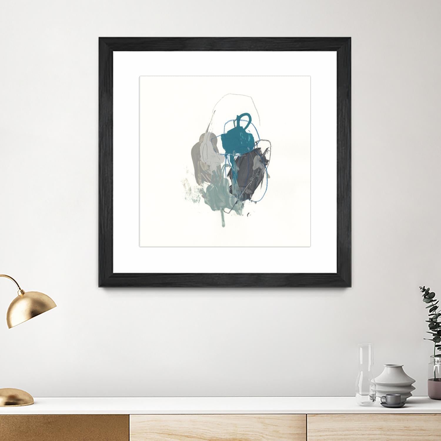 Teal Gesture I by June Erica Vess on GIANT ART - green abstract