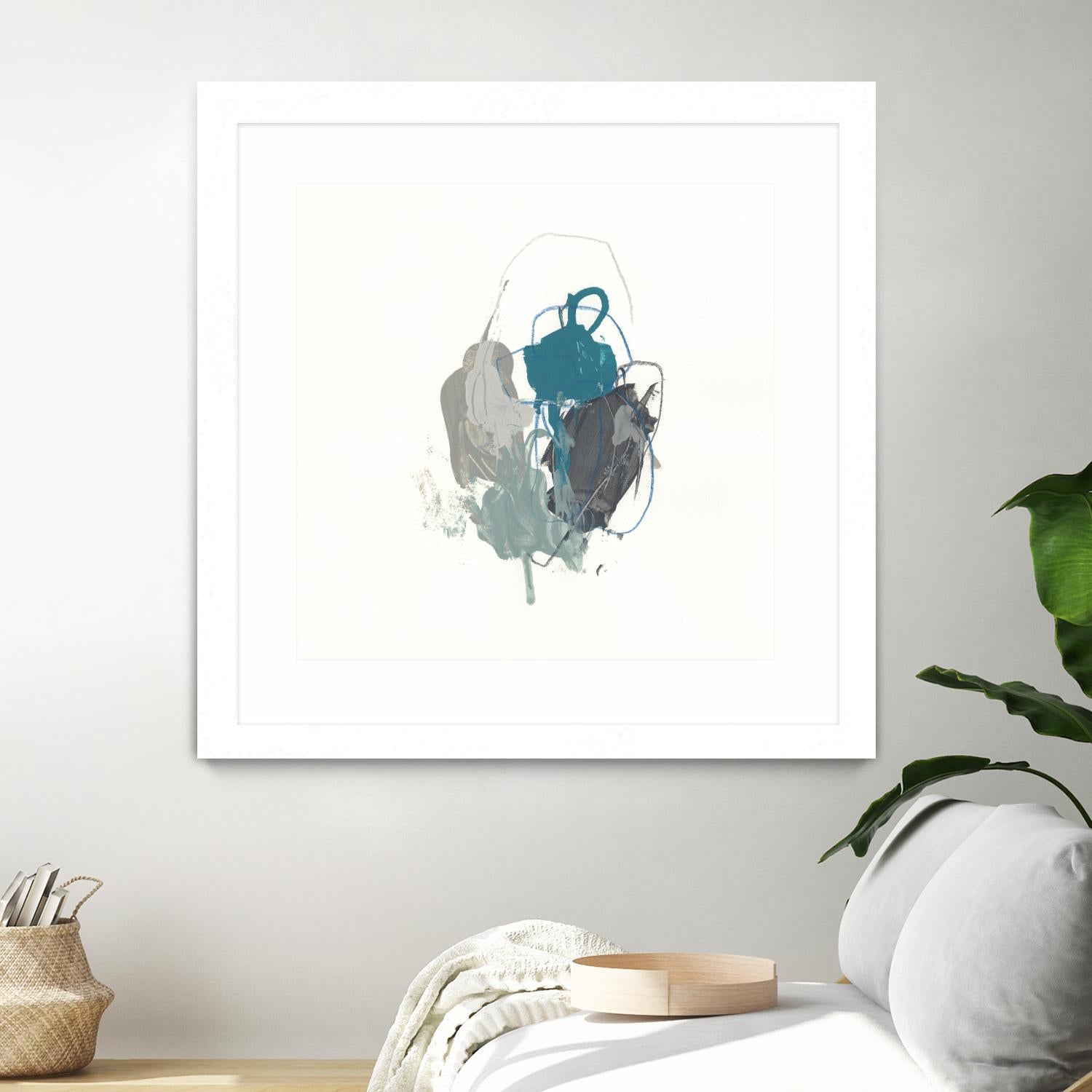 Teal Gesture I by June Erica Vess on GIANT ART - green abstract