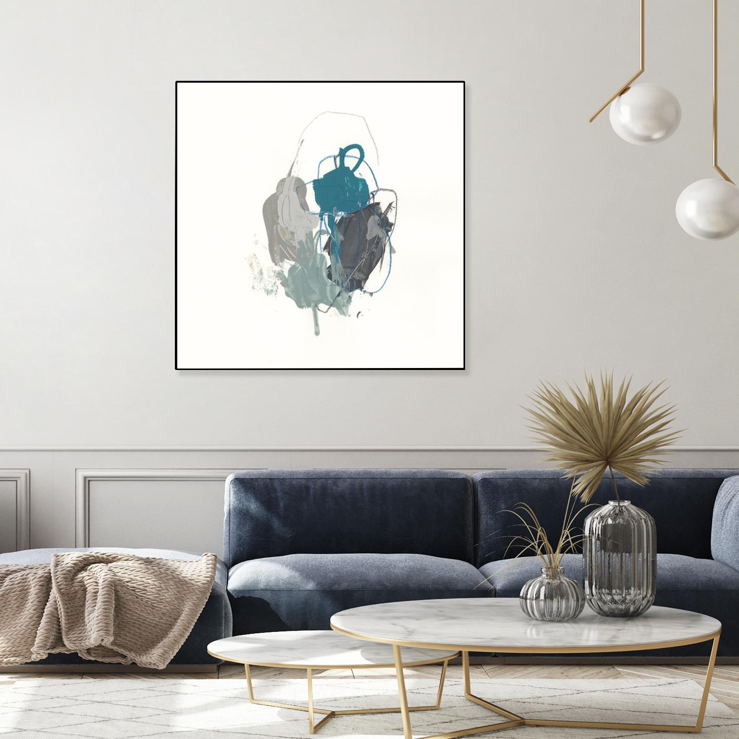 Teal Gesture I by June Erica Vess on GIANT ART - green abstract