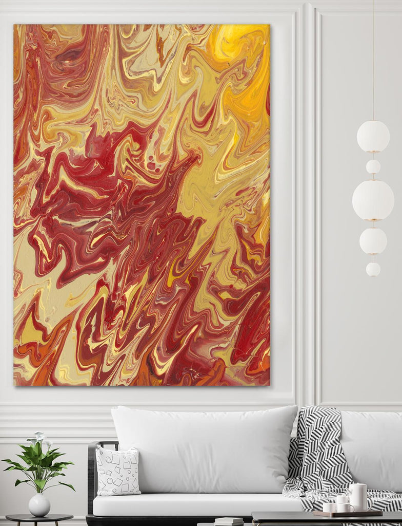 Nomadic Blaze II de Regina Moore sur GIANT ART - abstraction orange