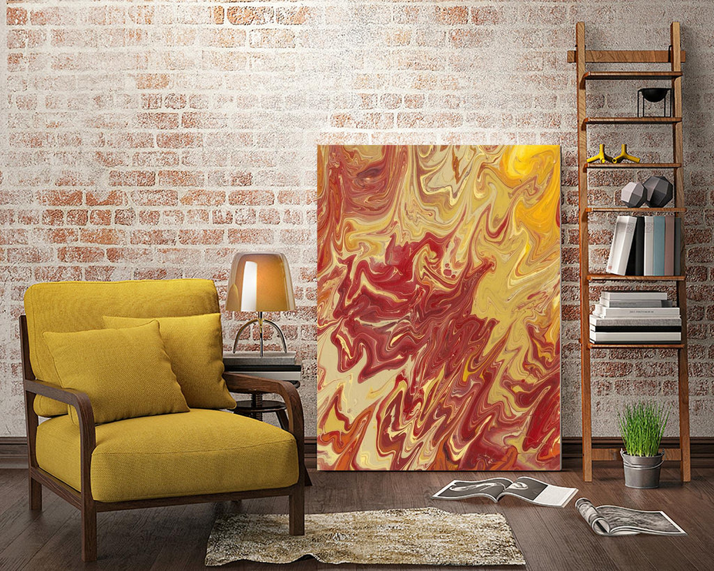 Nomadic Blaze II de Regina Moore sur GIANT ART - abstraction orange