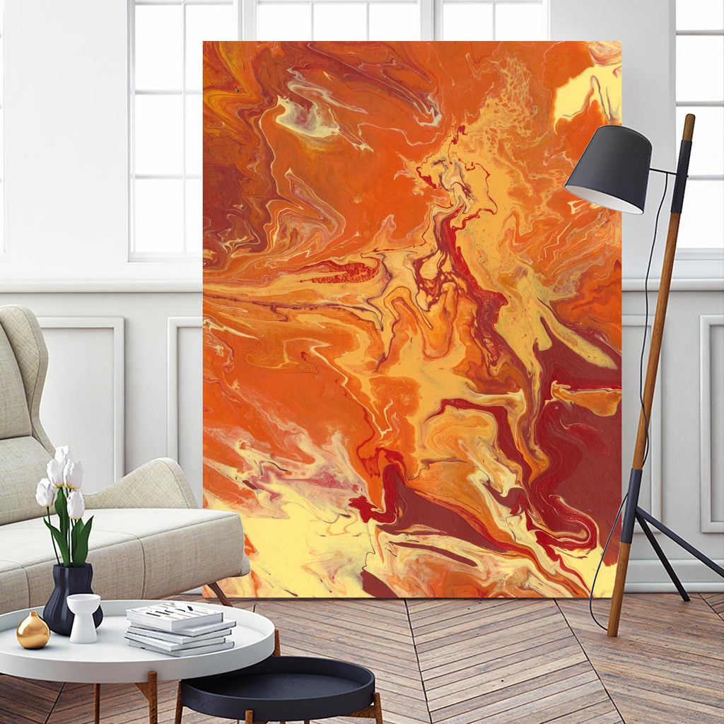 Nomadic Blaze III de Regina Moore sur GIANT ART - abstraction orange
