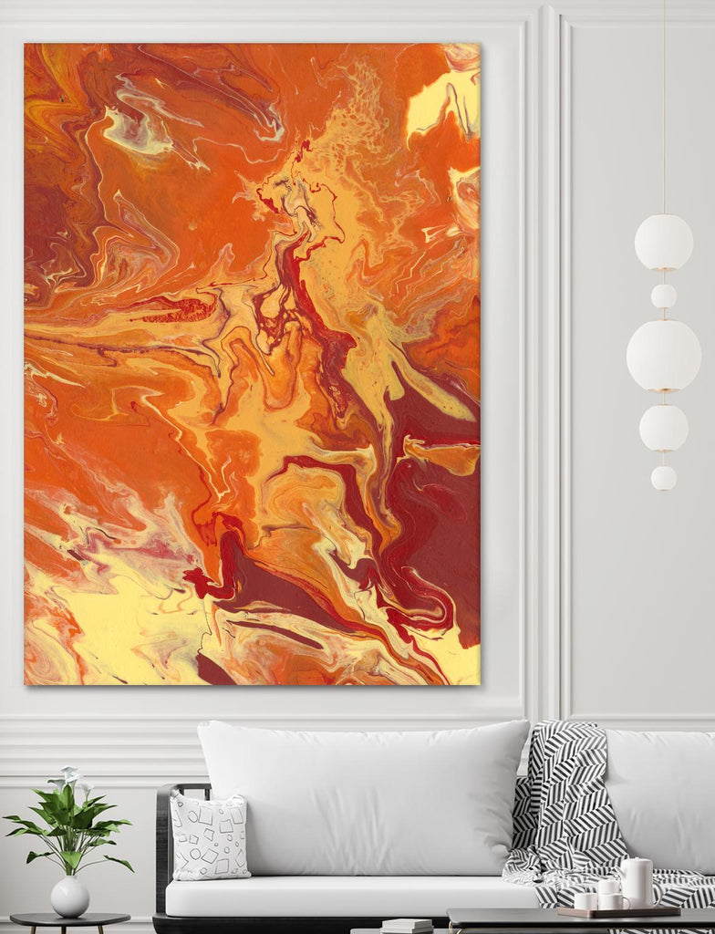 Nomadic Blaze III de Regina Moore sur GIANT ART - abstraction orange