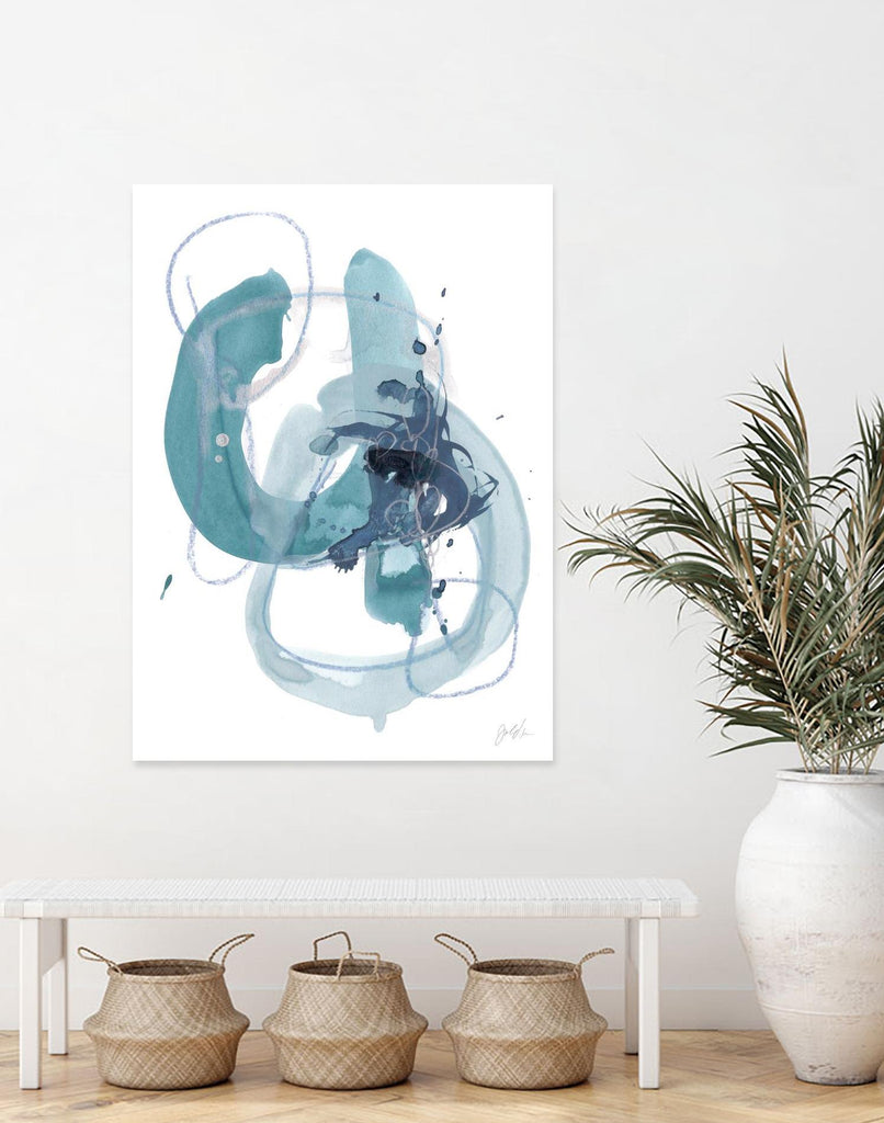 Aqua Orbit II by June Erica Vess on GIANT ART - blue abstract