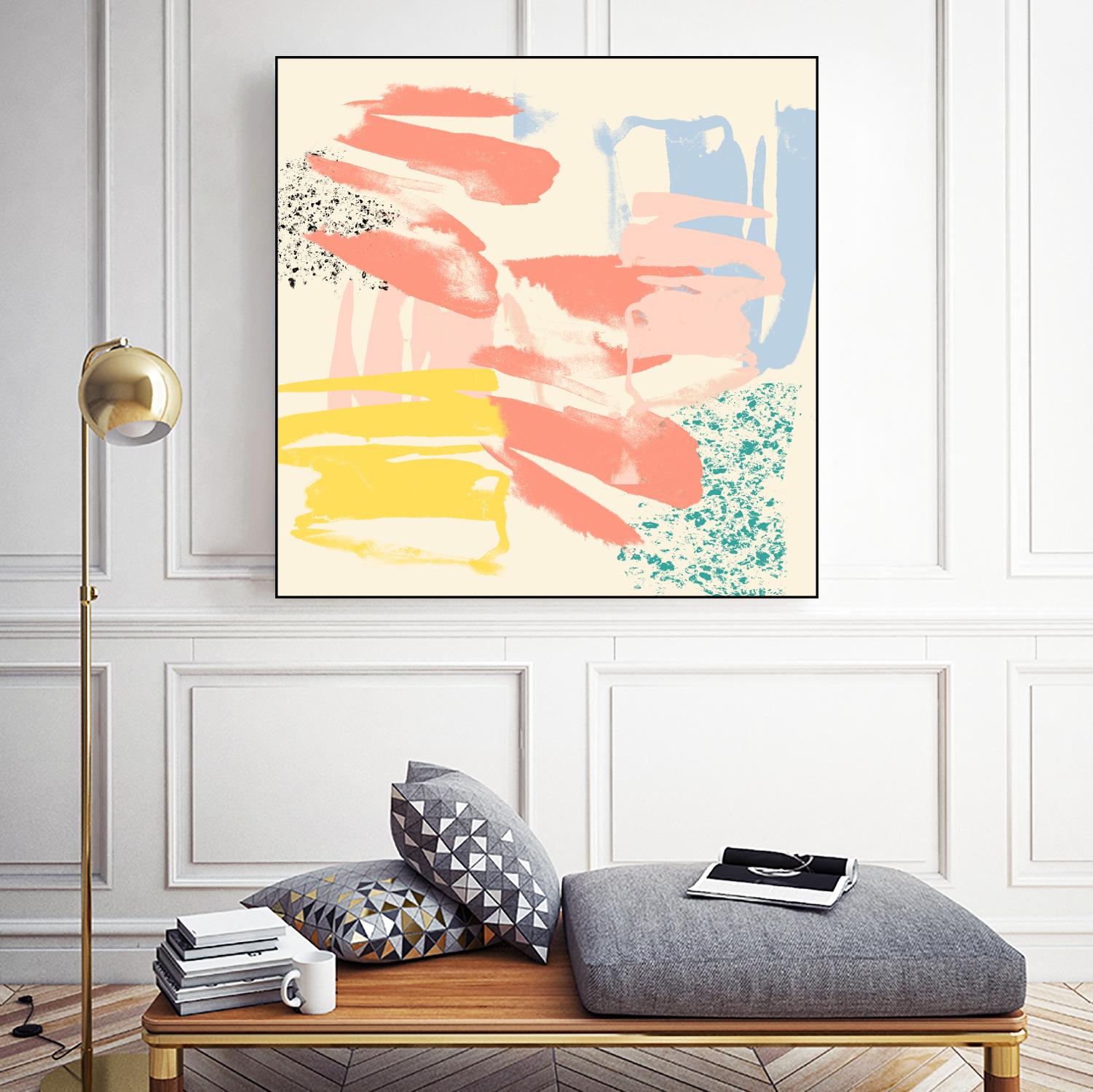 Retro Op II by Jennifer Goldberger on GIANT ART - pink abstract