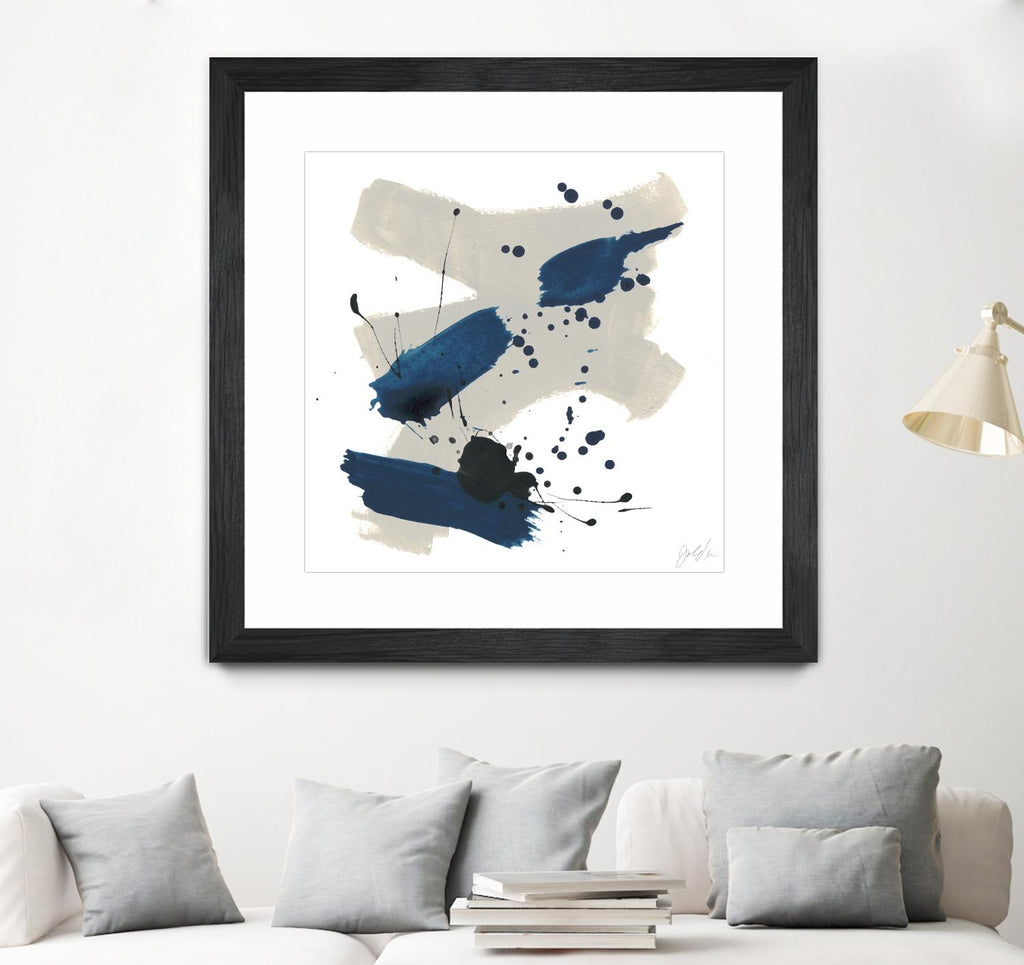 Kanji III de June Erica Vess sur GIANT ART - abstrait bleu