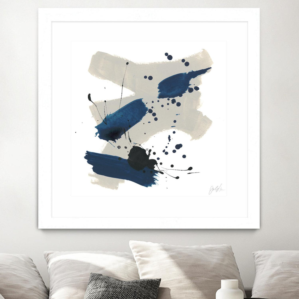 Kanji III de June Erica Vess sur GIANT ART - abstrait bleu