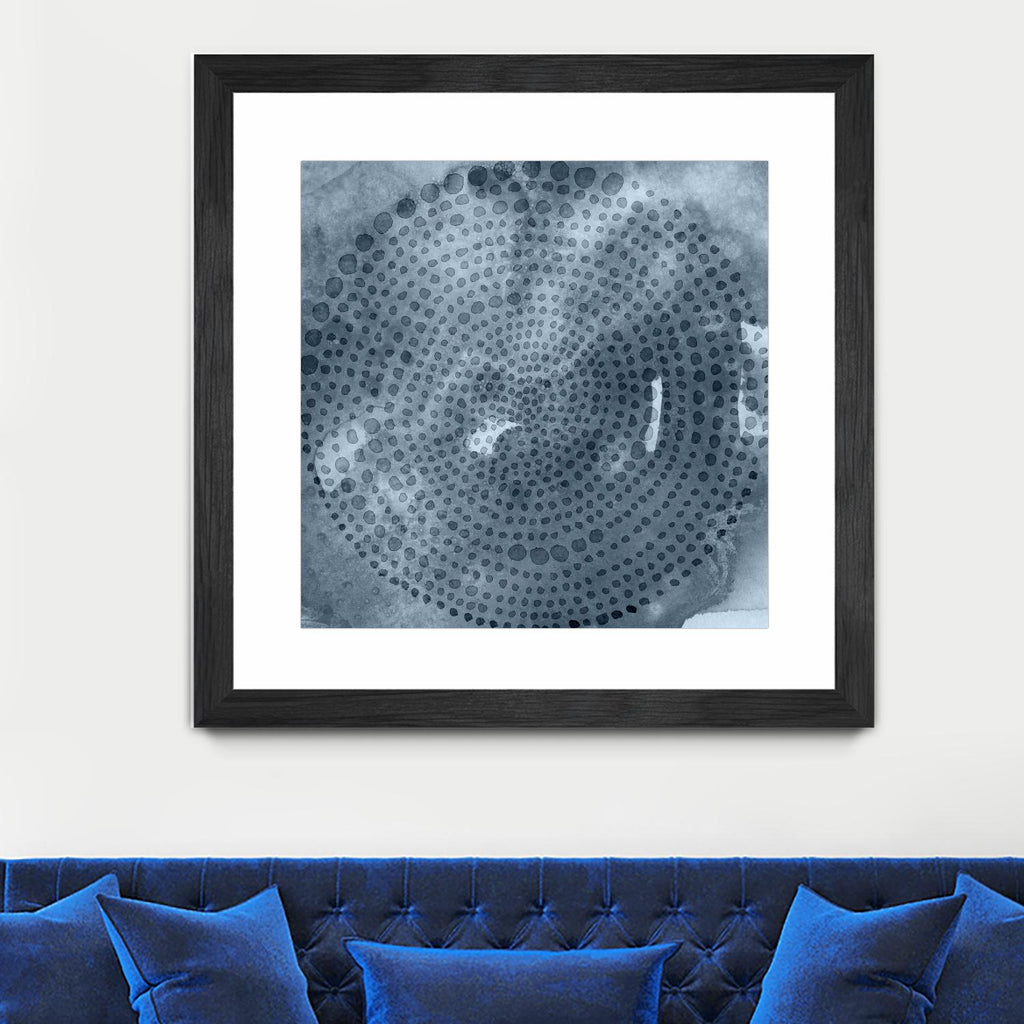 Indigo Wheel II de Chariklia Zarris sur GIANT ART - bleu abstrait