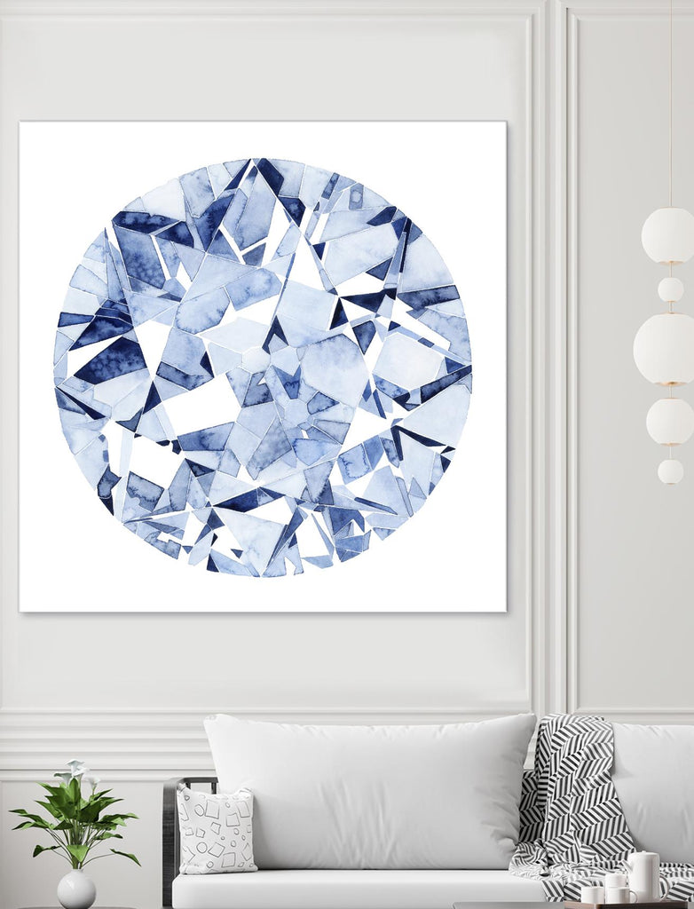 Diamond Drops II by Grace Popp on GIANT ART - blue abstract